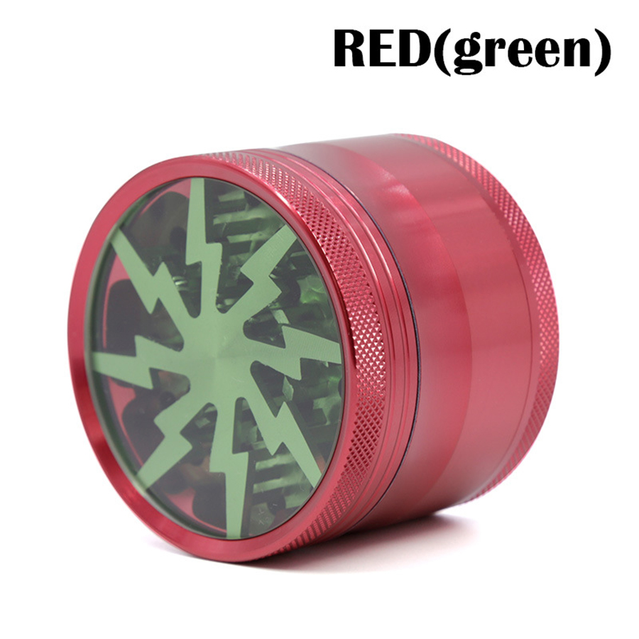 Premium Aluminum Alloy Herb Grinder 2.45" 4 Piece Metal Grinder with Pollen Catcher and Clear 11