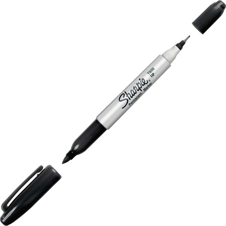 Permanent Markers - Black Twin Tip 12 Box 2