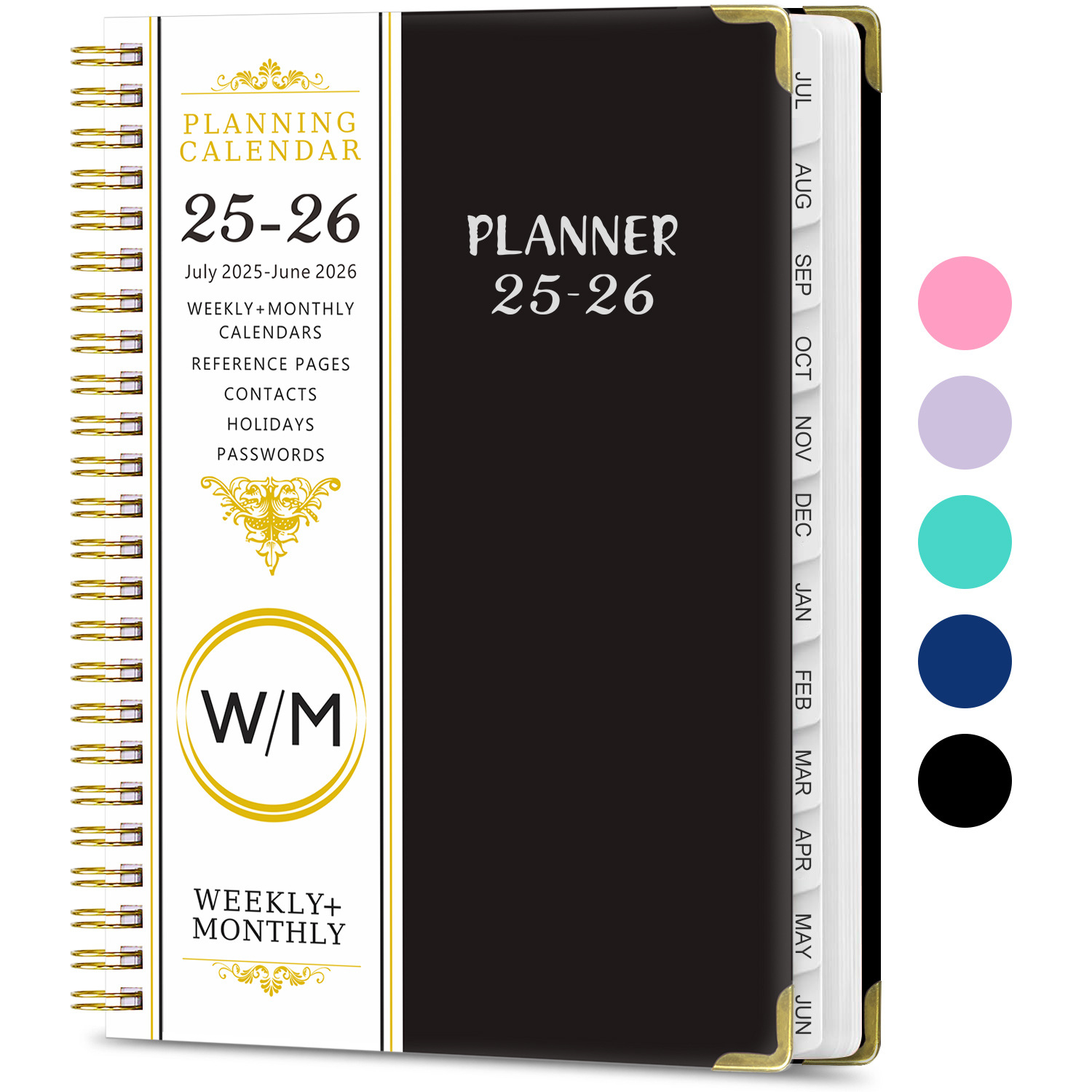 July 2025 June 2026 A5 Spiral Planner Notebook Monthly Book 3