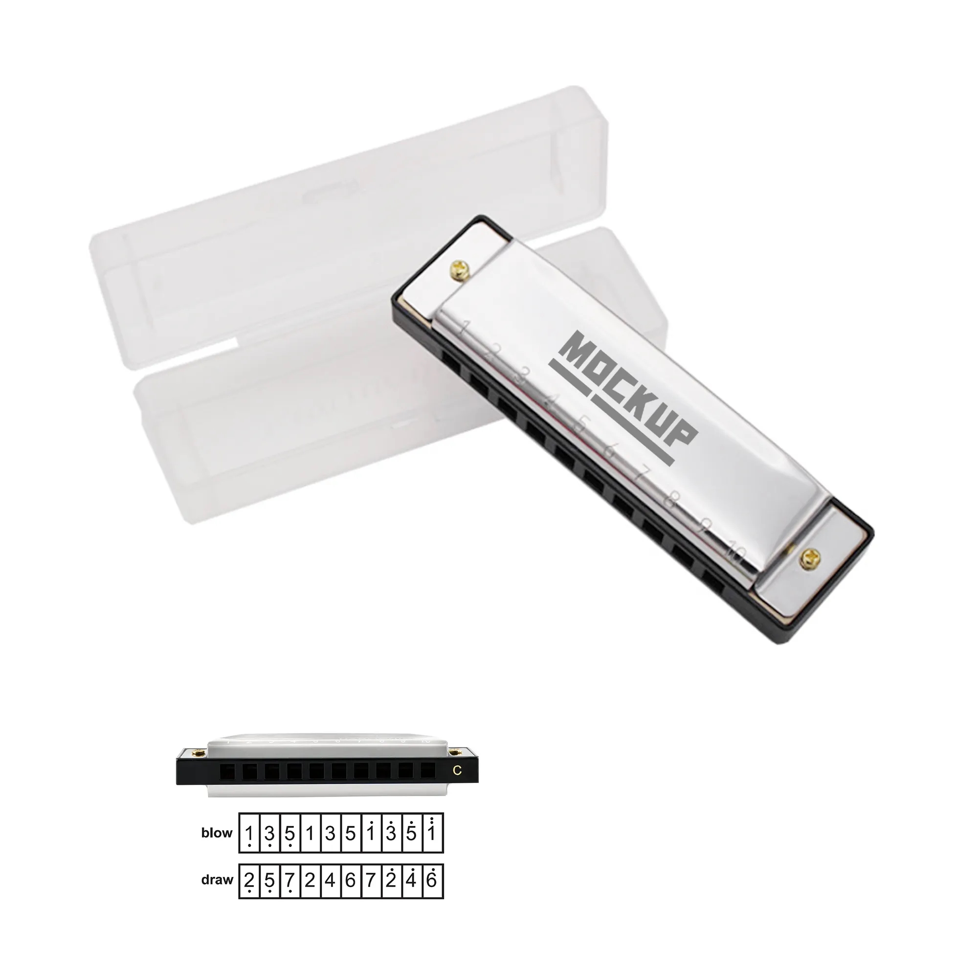 C Key 10 Holes Blues Harmonica MOQ 50PCS 2