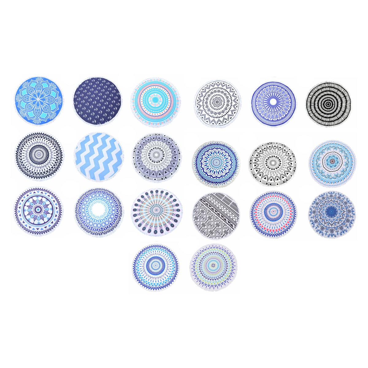 Round Beach Towel with Tassels 7
