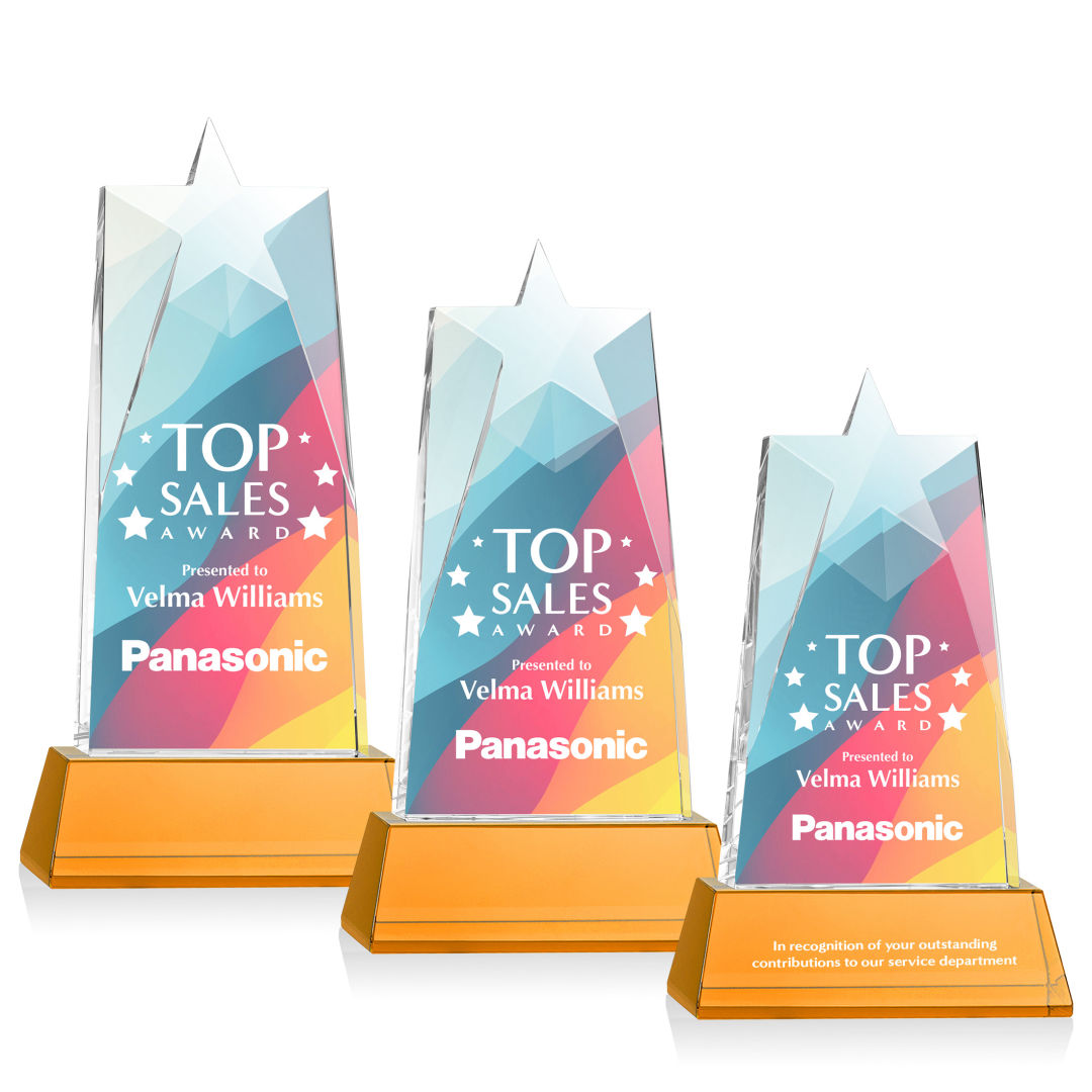 Millington Star VividPrint™ Award on Base - Amber 7
