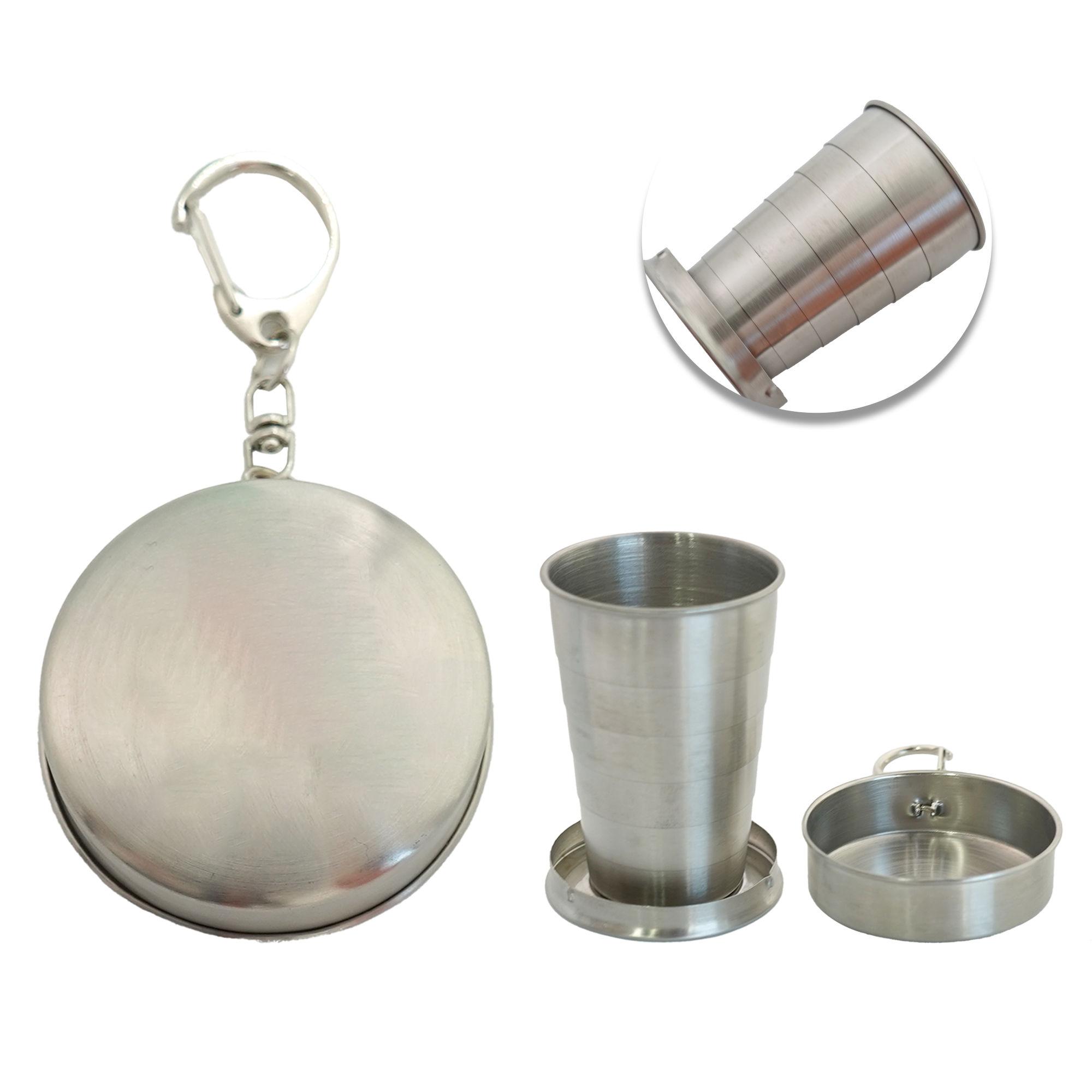 Extensible stainless steel wine glass with keychain 3