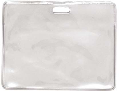 3.88" W x 3.08" H - Horizontal Clear Vinyl Badge Holder (Blank) 2