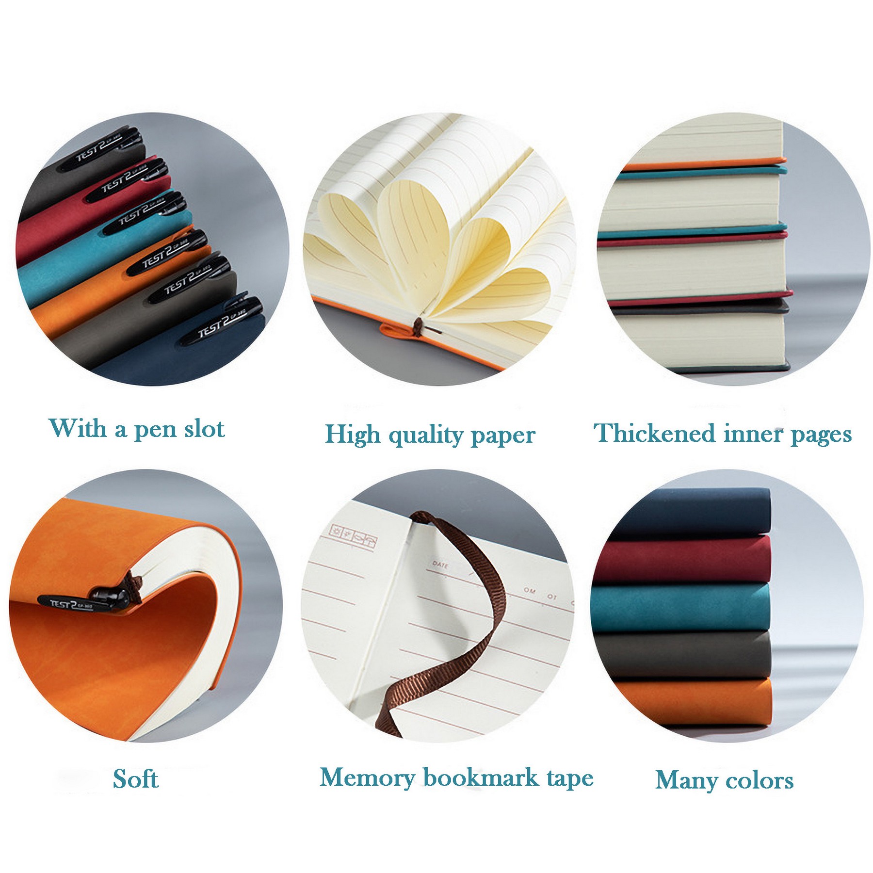 Classic Notebook, Elegant Leather-look Cover With A Pen Slot 3