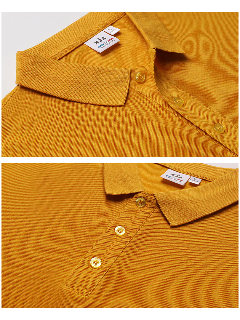 Cotton Breathable Solid Color Lapel Polo 9