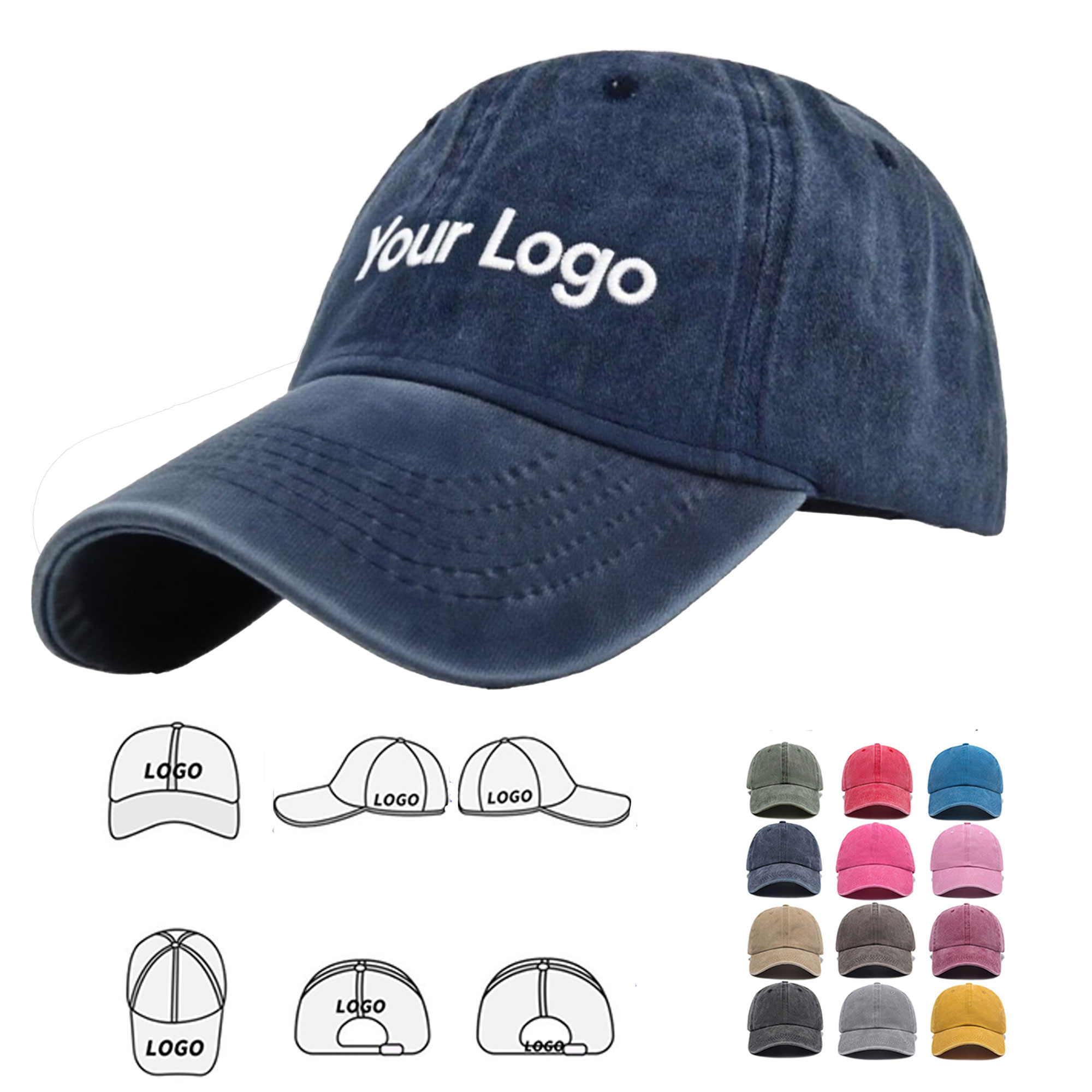 Washed Cotton Baseball Cap 1
