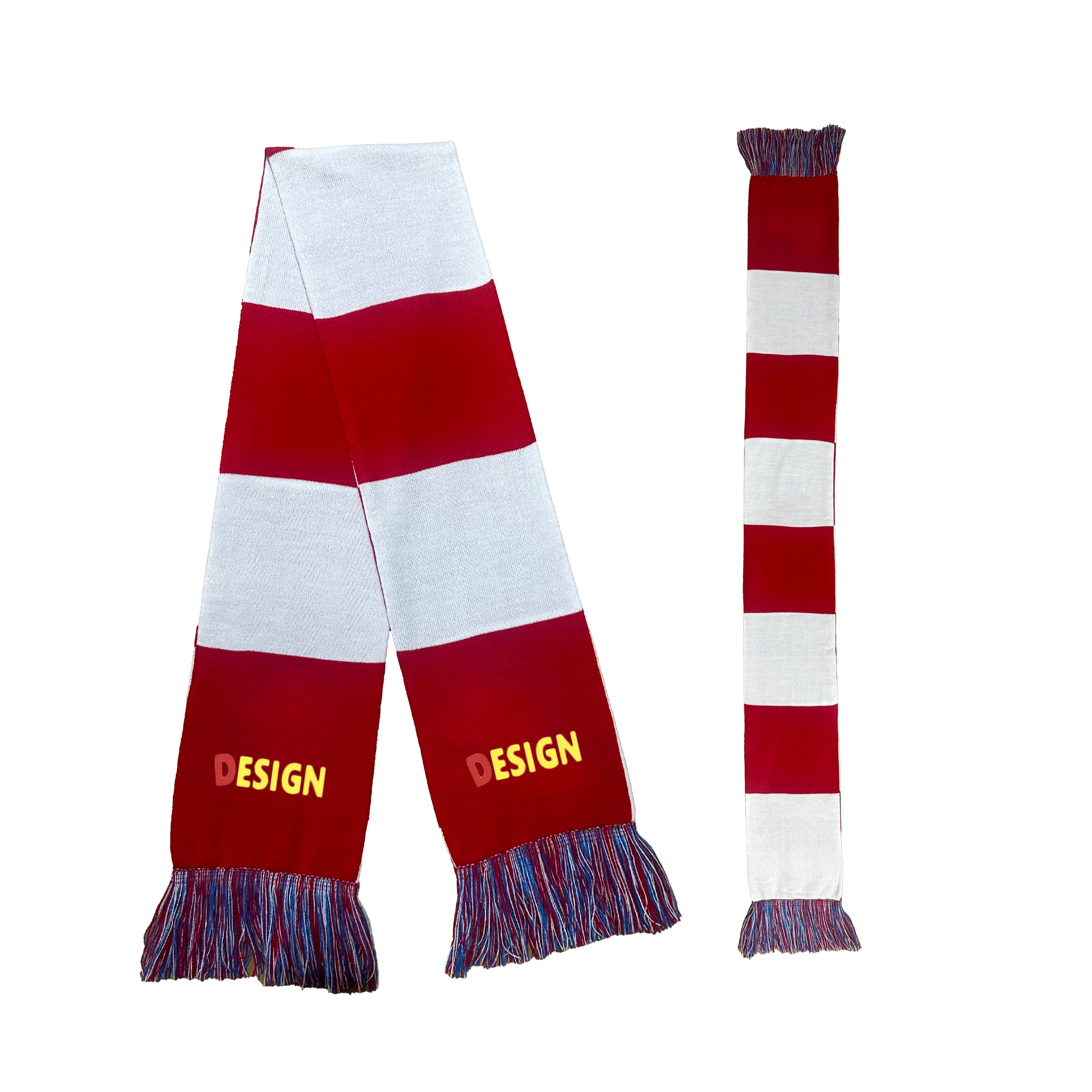 Jacquard Knit Scarf With Fringe 2