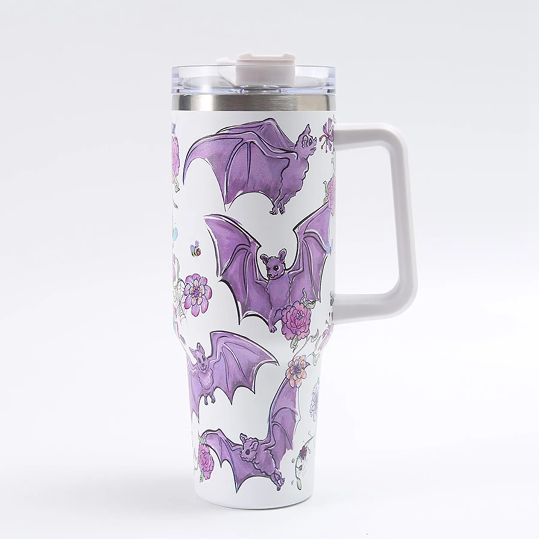 40 Oz Customized Full Color Printed Vacuum Tumbler with Hand 15