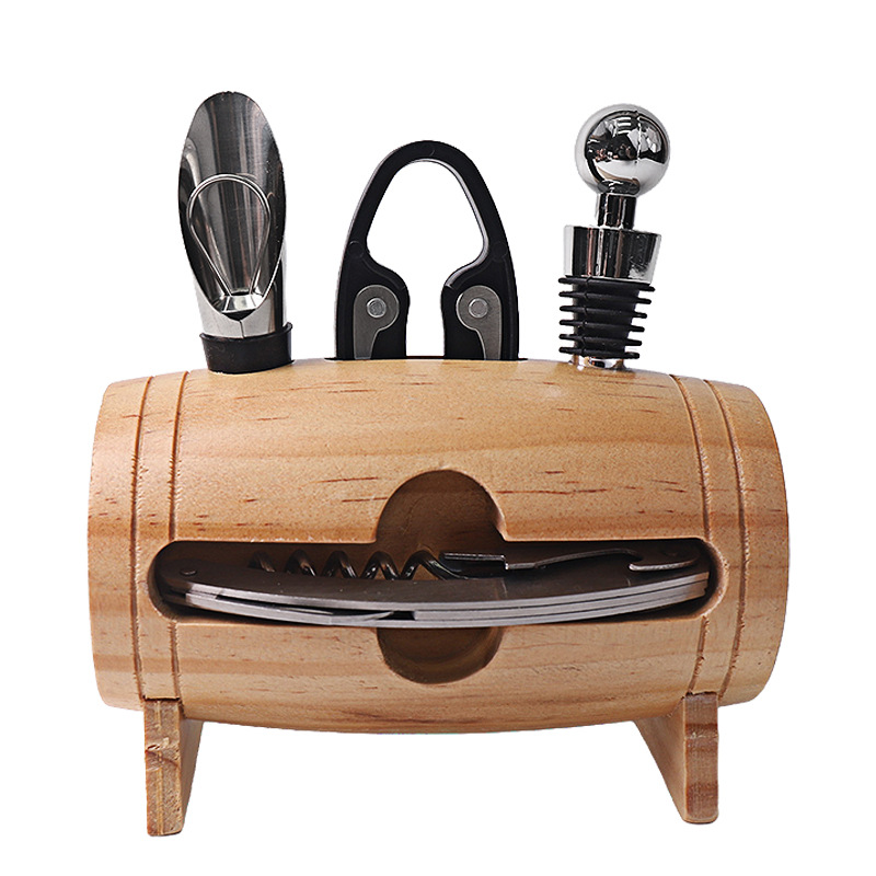 Wine Bottle Opener Set In Barrel 2