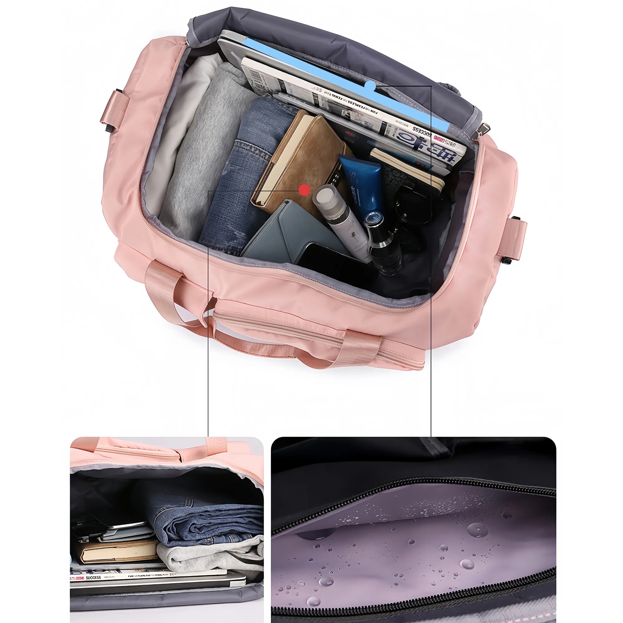 Large Waterproof Duffel Bag For Gym Yoga Swim Travel 2