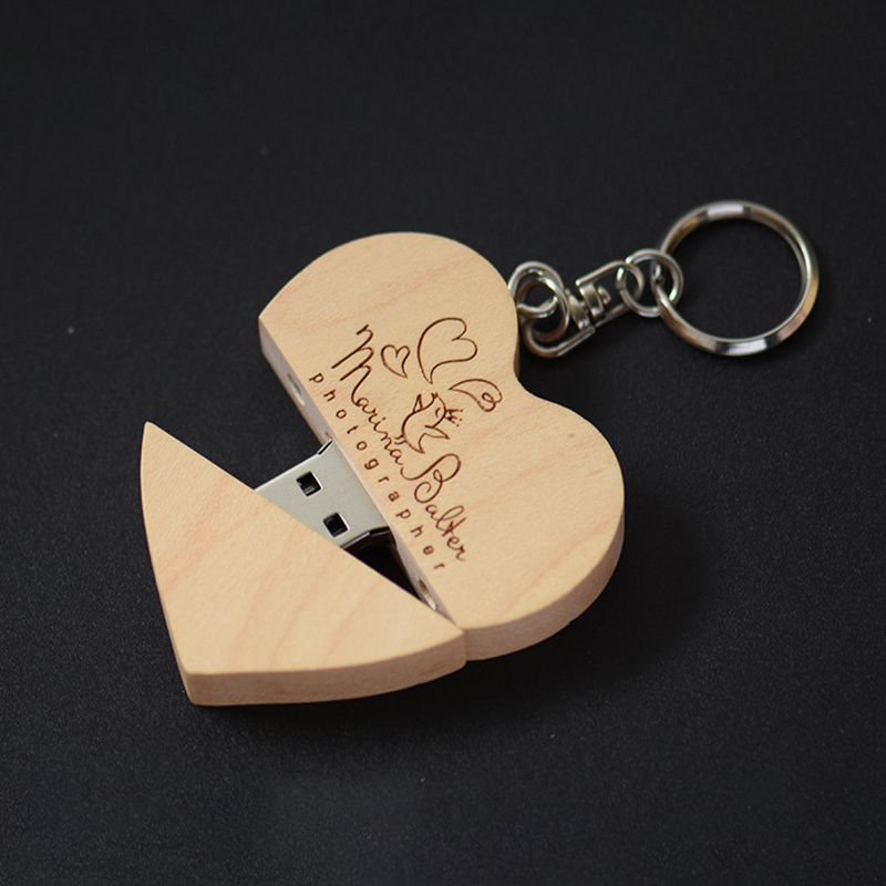 Heart Shape Wooden USB Flash Drive 7