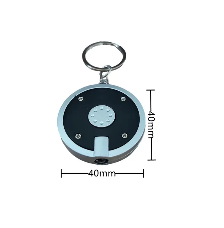 Deluxe coaster shape round mini flashlight keychain 3