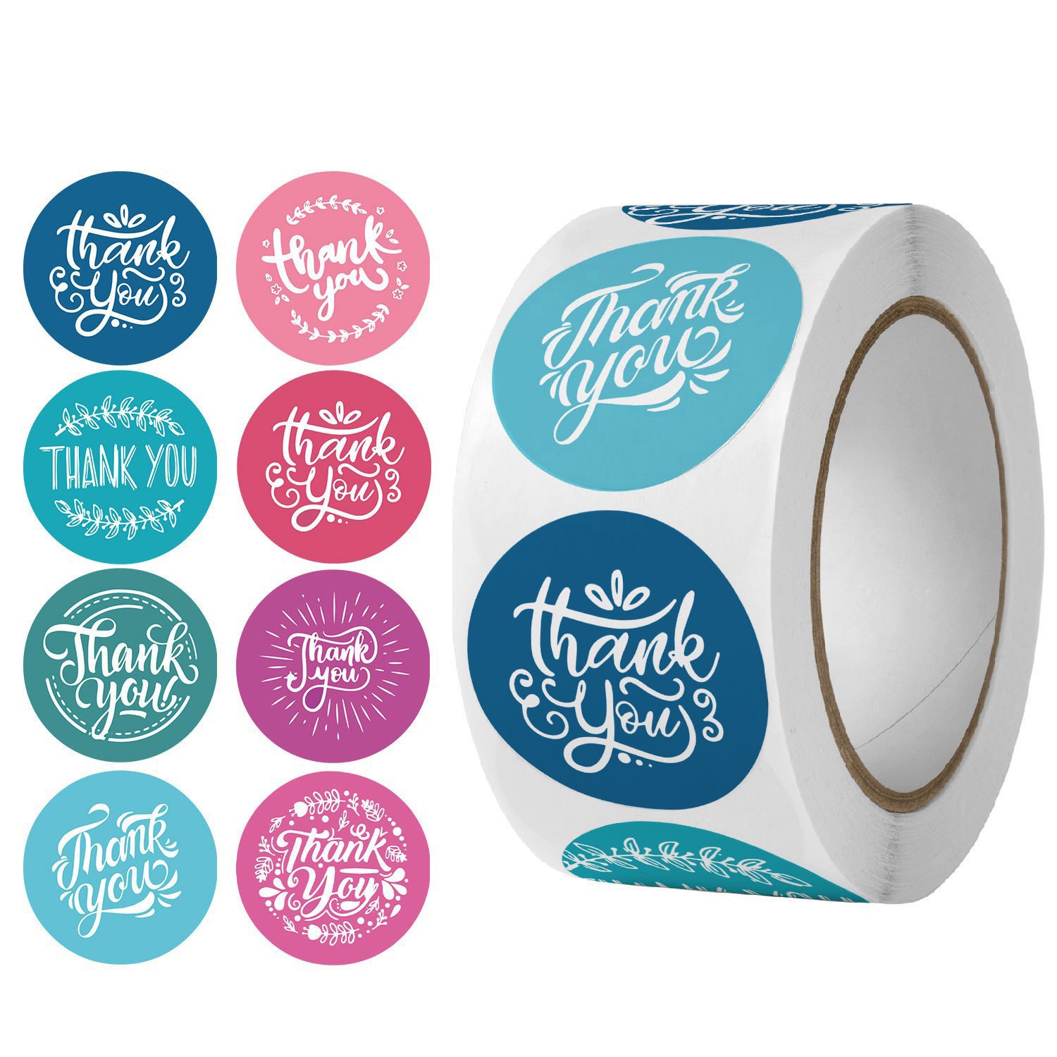 500pcs Round Thank-you Stickers 2