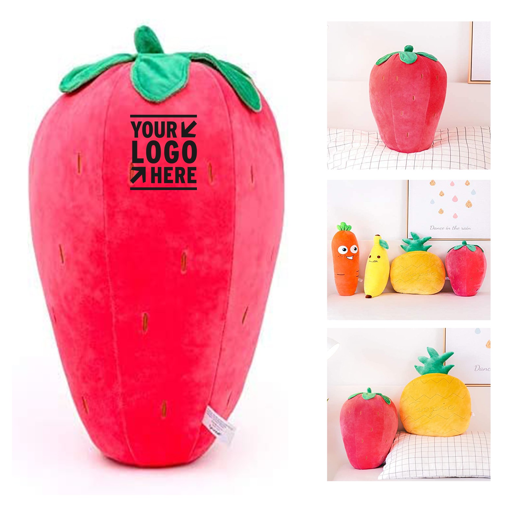 Children's Stuffed Strawberry Plush Pillow 2