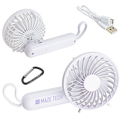 Quiet Breeze Rechargeable Hand Fan with Carabiner 2