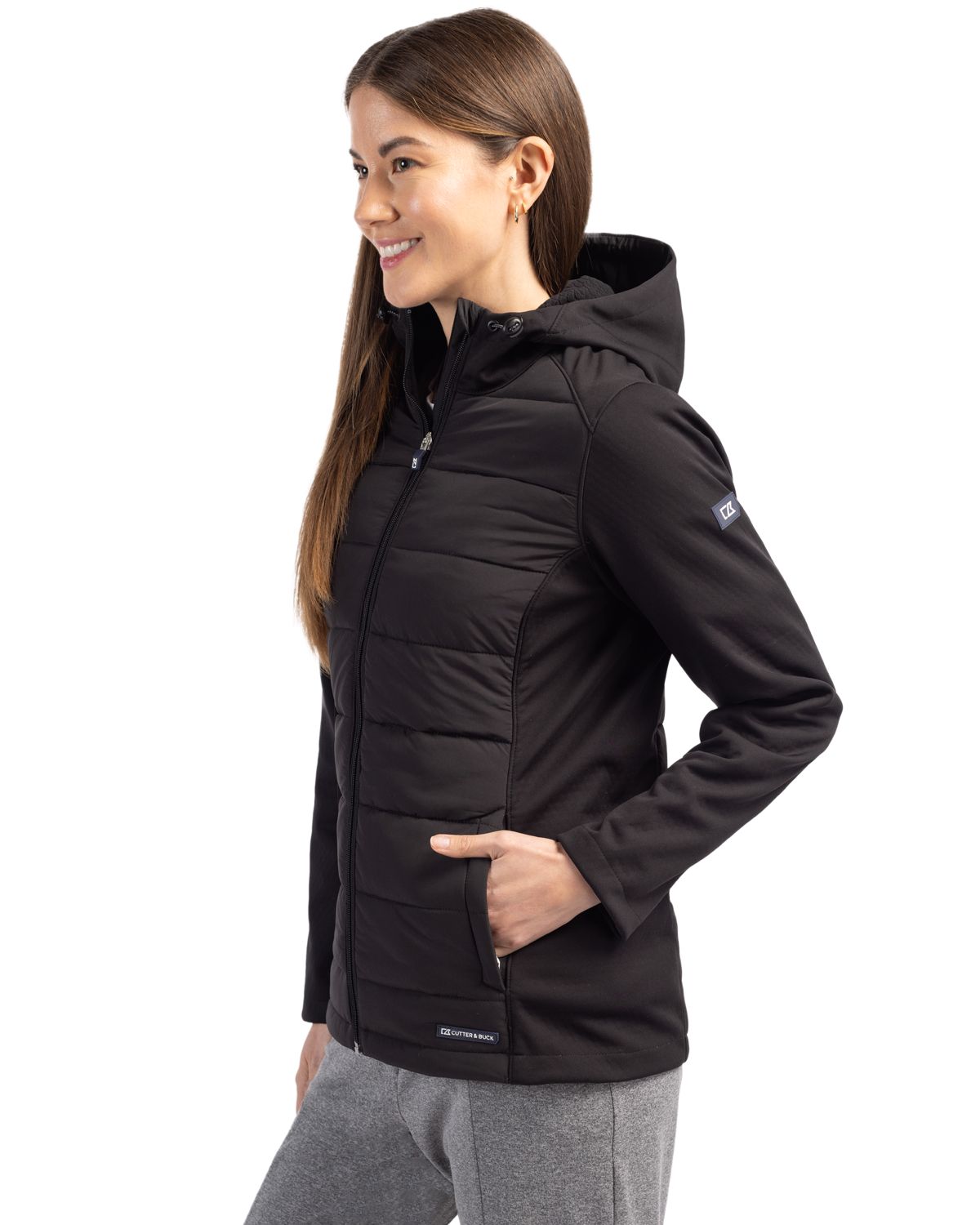 Evoke Hybrid Softshell Recycled Full Zip Womens Hooded Jacket