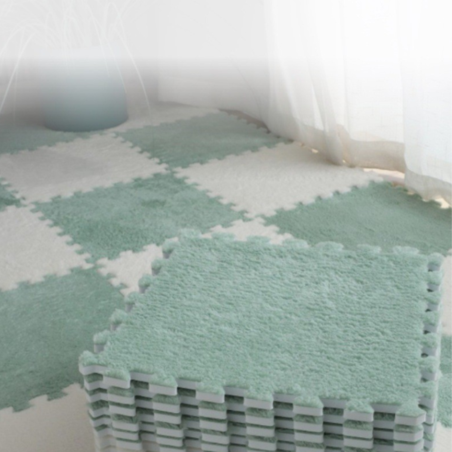 Suede Stitching Floor Mat 3