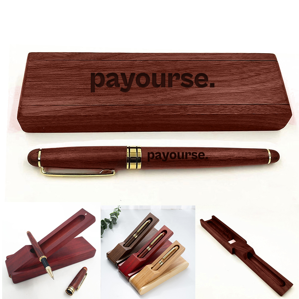 GreenGift - EcoLuxe Rosewood Roller Pen Set 6