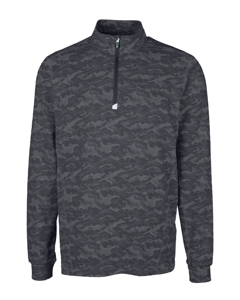 Traverse Stretch Eco Camo Print Quarter Zip Mens Pullover