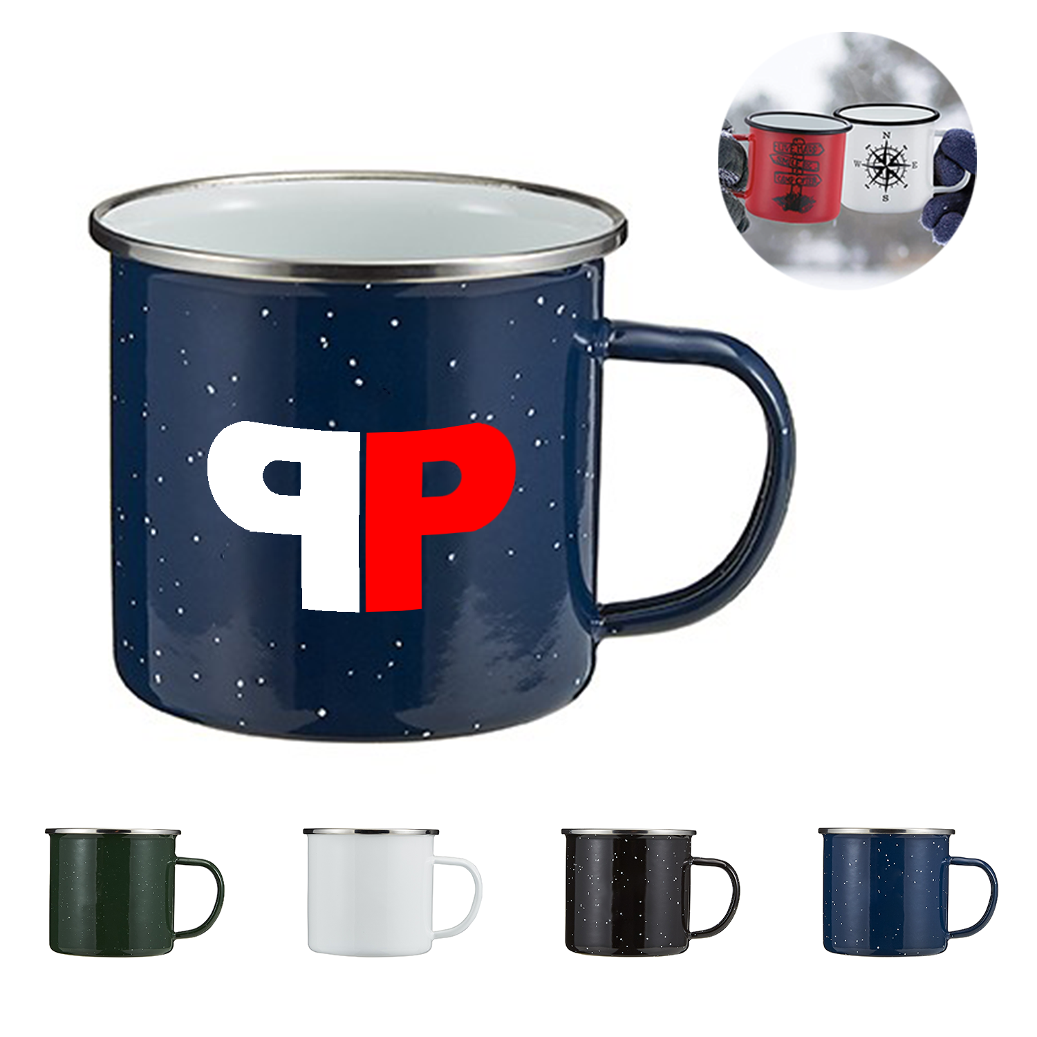 Camping Enamel Mug 12oz 2