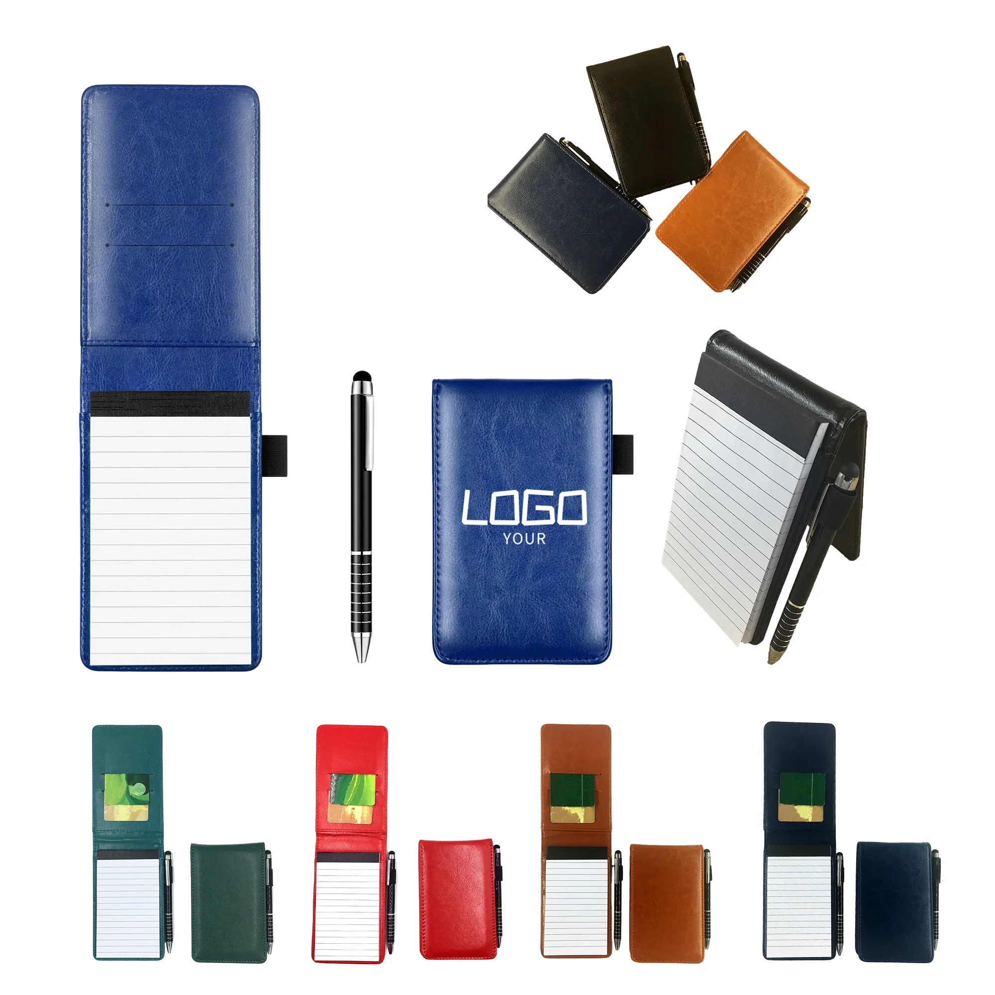 Mini PU Leather Note Pad with Pen 1