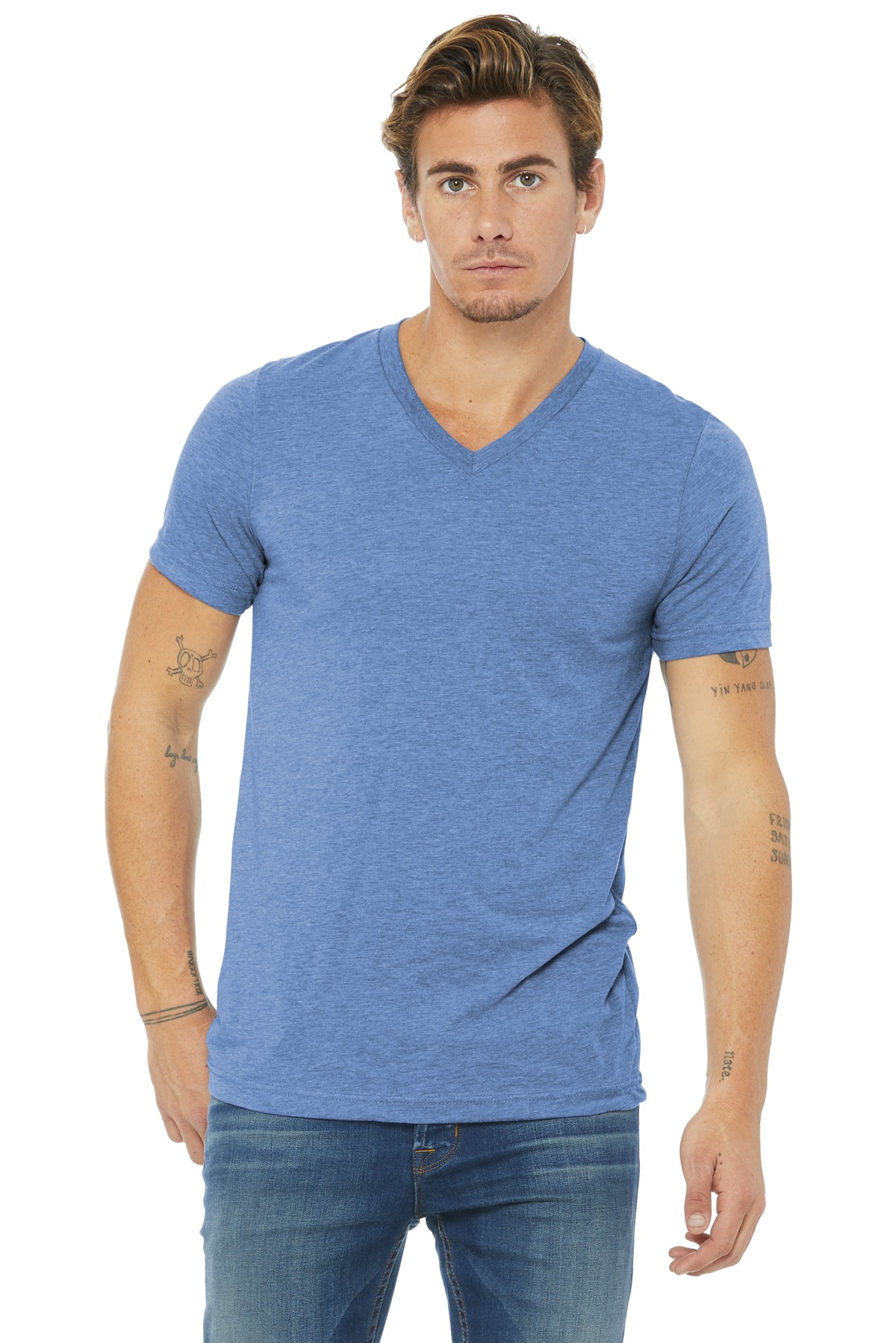 BELLA+CANVAS Unisex Triblend Short Sleeve V-Neck Te. BC3415 31