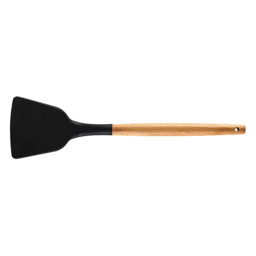 Silicone Cooking Or Serving Utensil With Wooden Handle 13