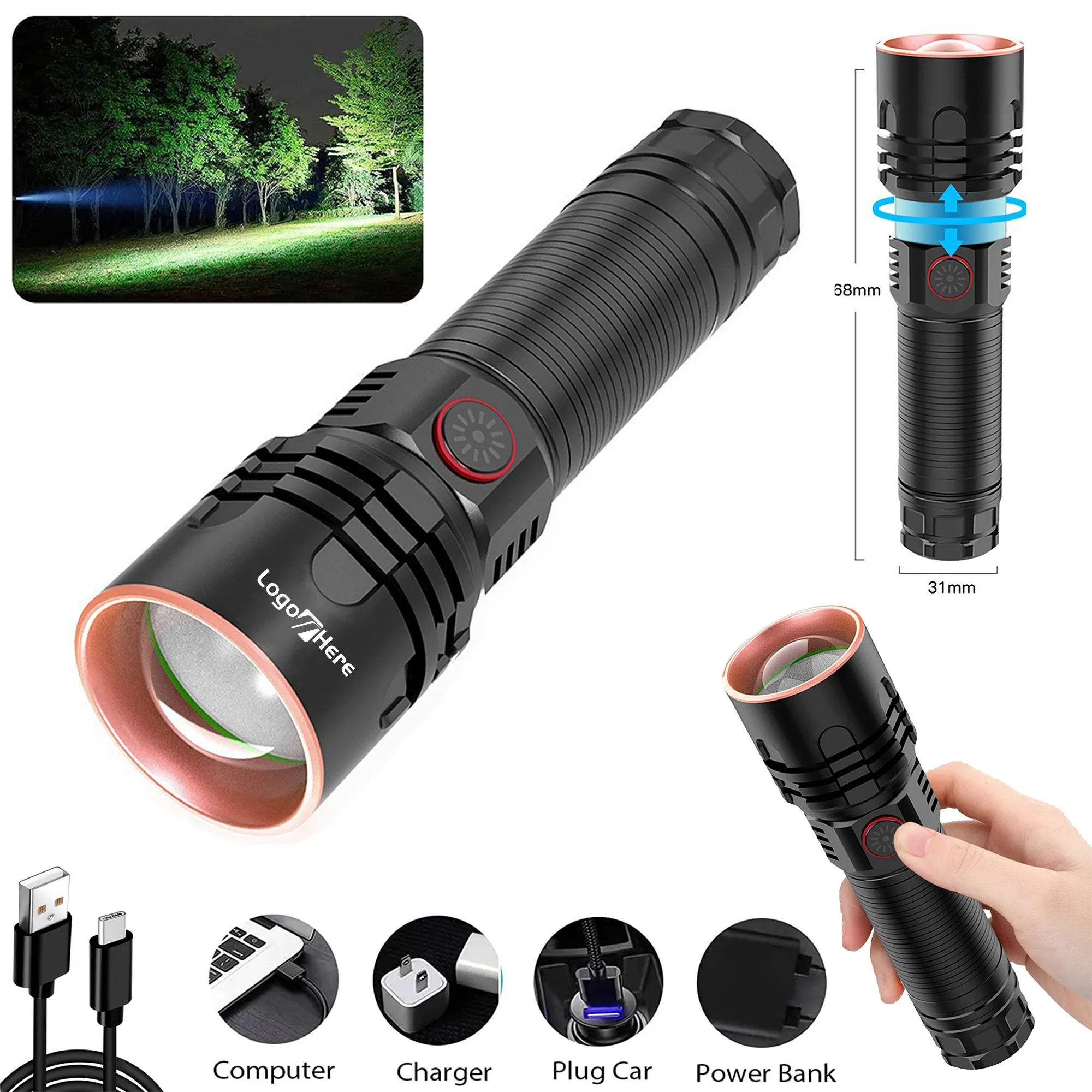 USB Rechargeable Led Flashlights