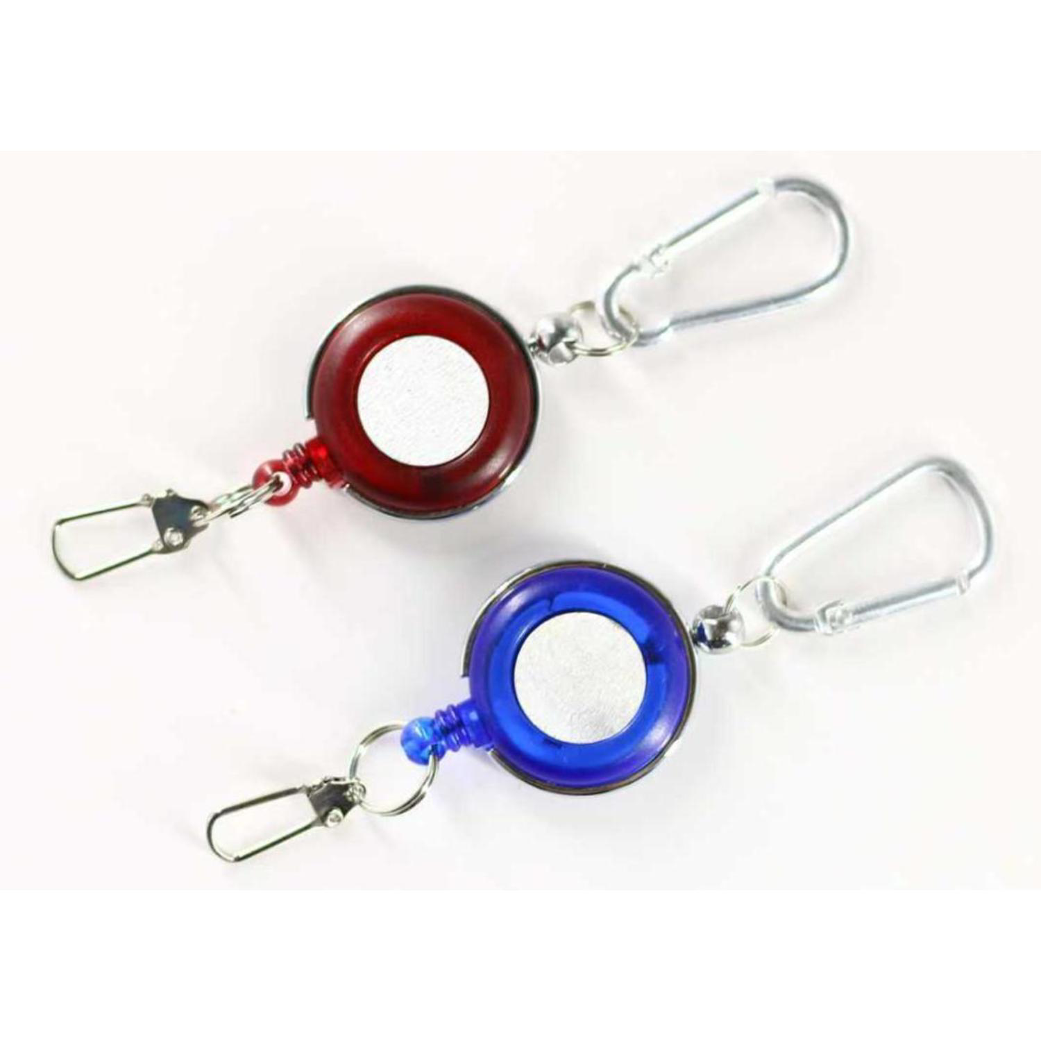 Transparent Round Badge Reel Holder w/ Carabiner & Keyring 2
