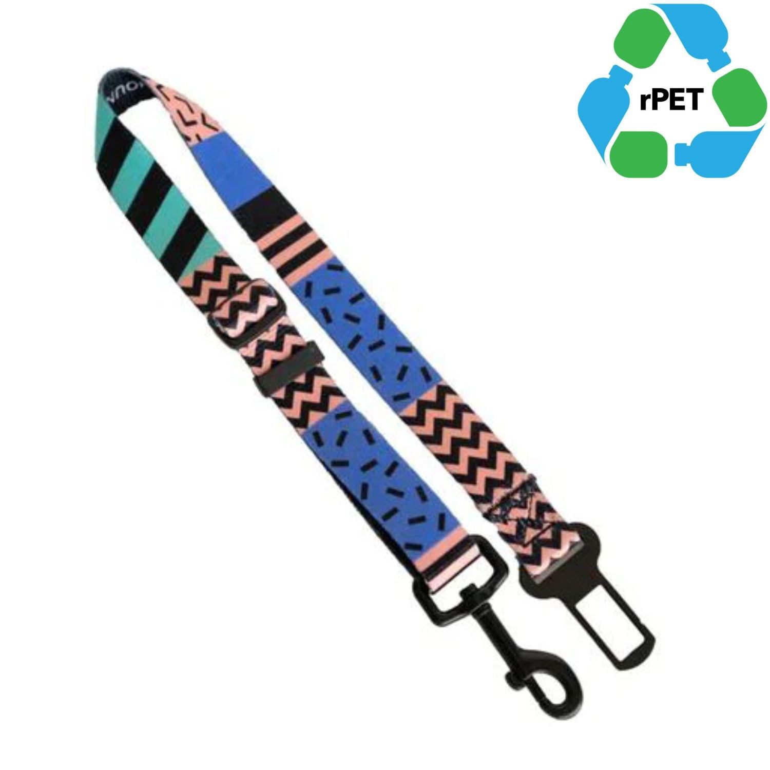 1"W x 24"L rPET Eco-friendly Adjustable Pet Safety Sublimation Seatbelt Leash 4