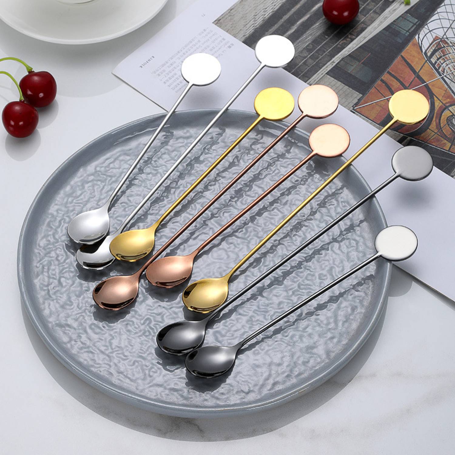 Stainless Steel Polished Long Handle Coffee Stirring Spoon 6