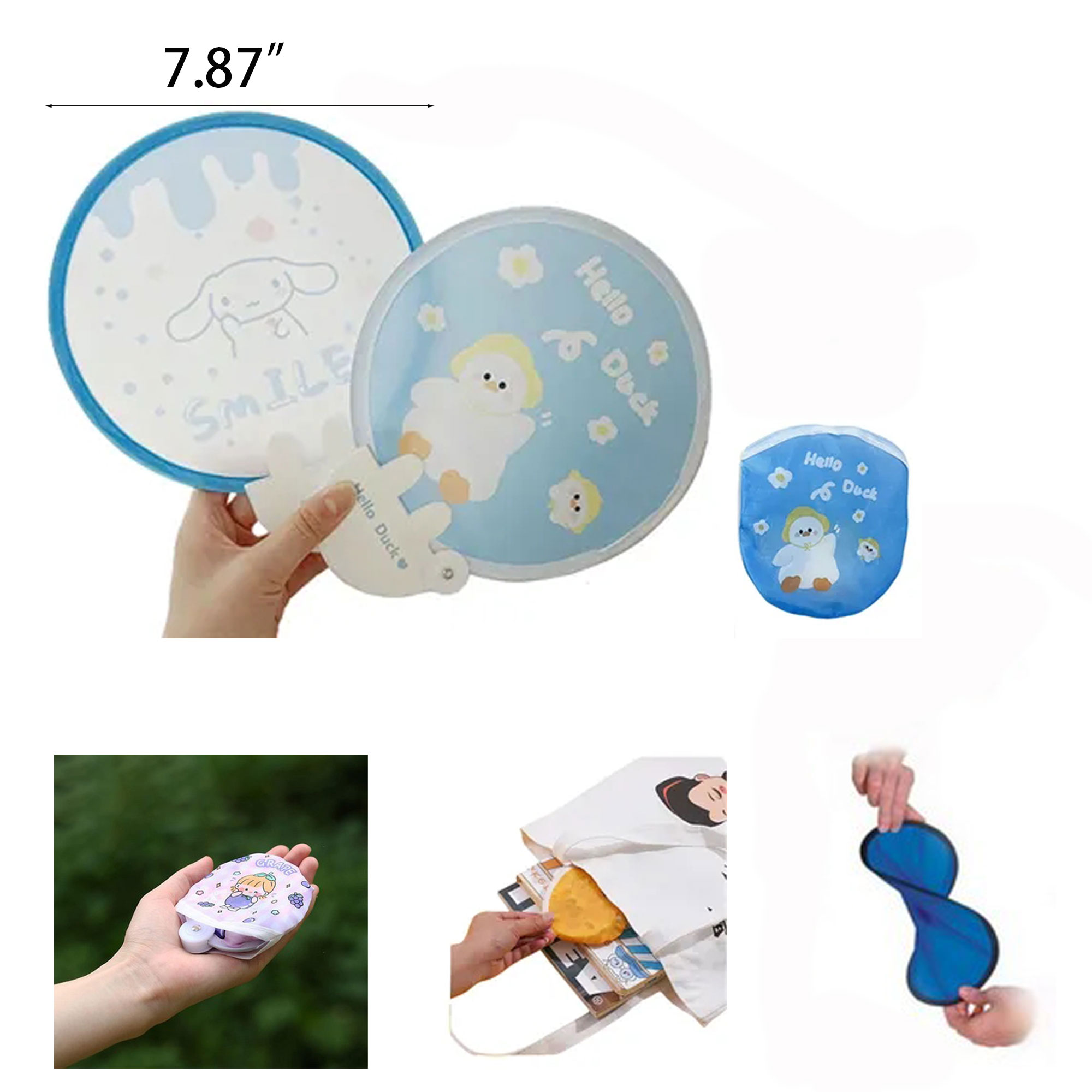 Full Color Foldable Fan With Pouch 2