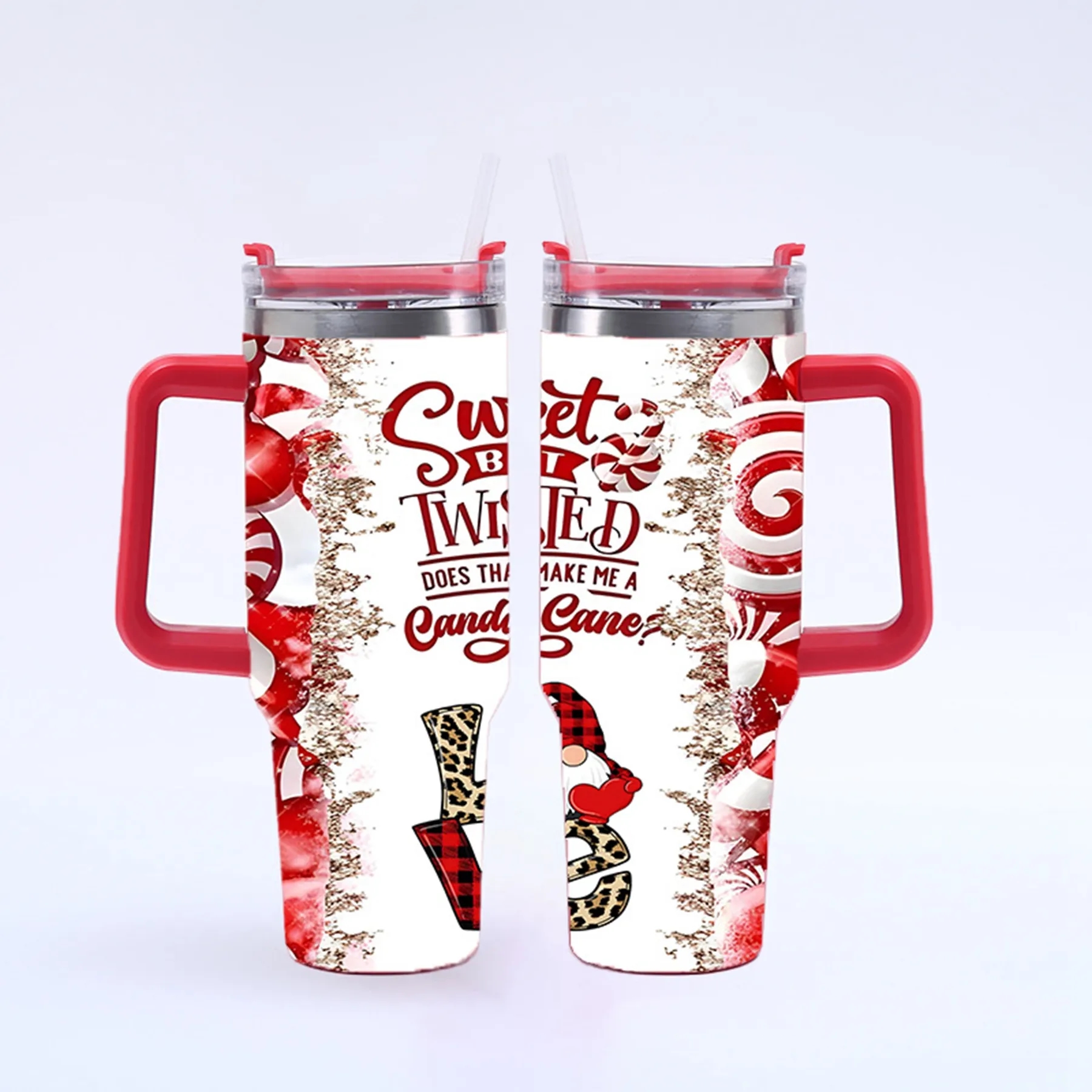 40 Oz. Christmas Theme Vacuum Tumbler with Lid and Straw 50
