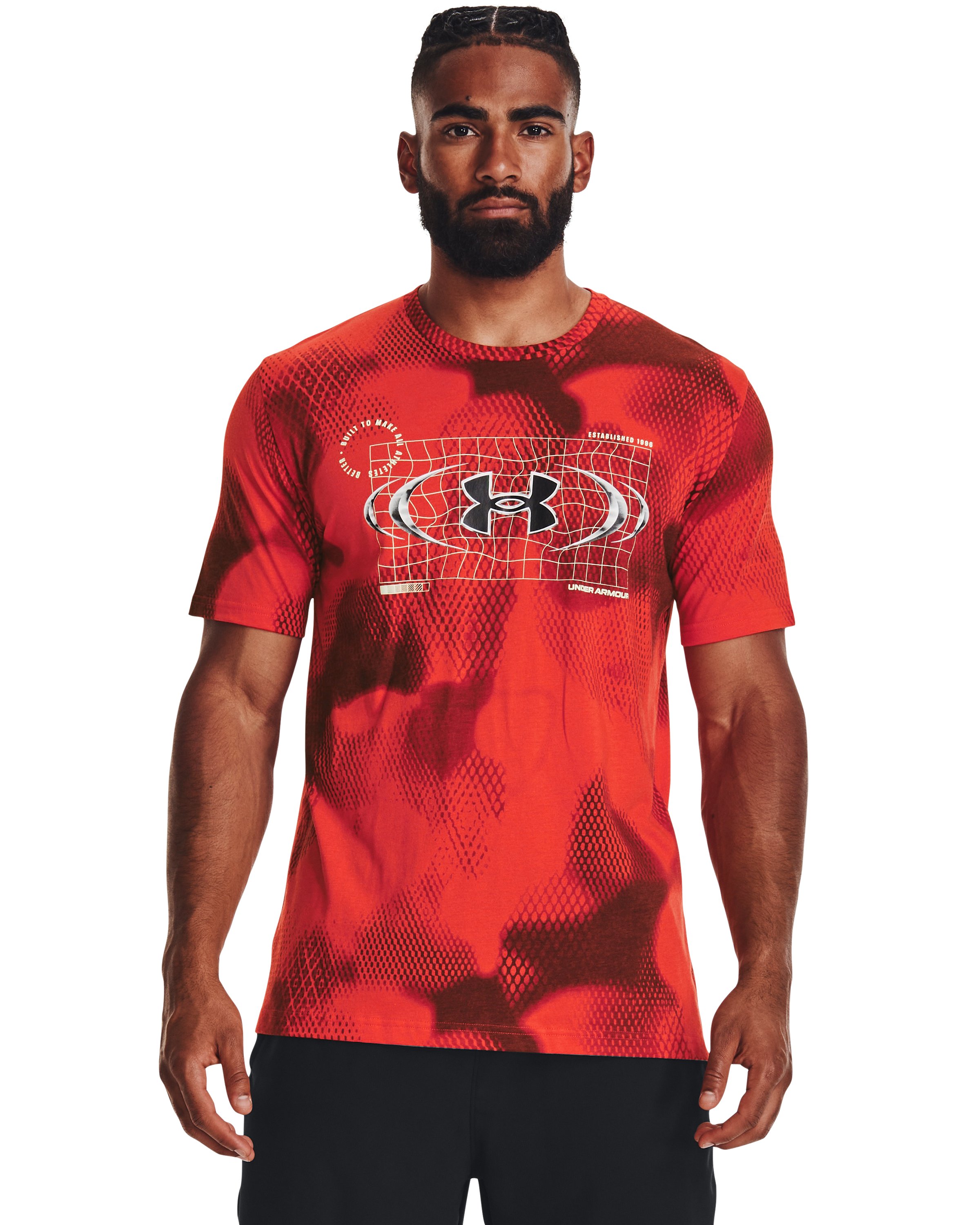 UA Football All Over Print Metal Logo Men's Short Sleeve 1