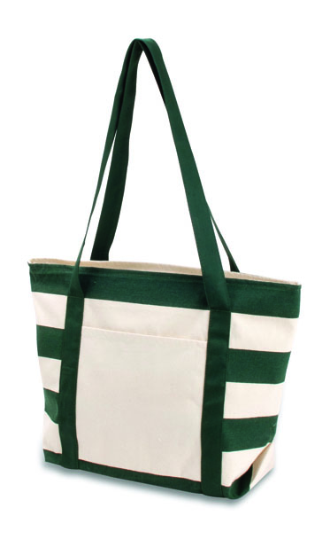 Striped Accent Boat Tote
