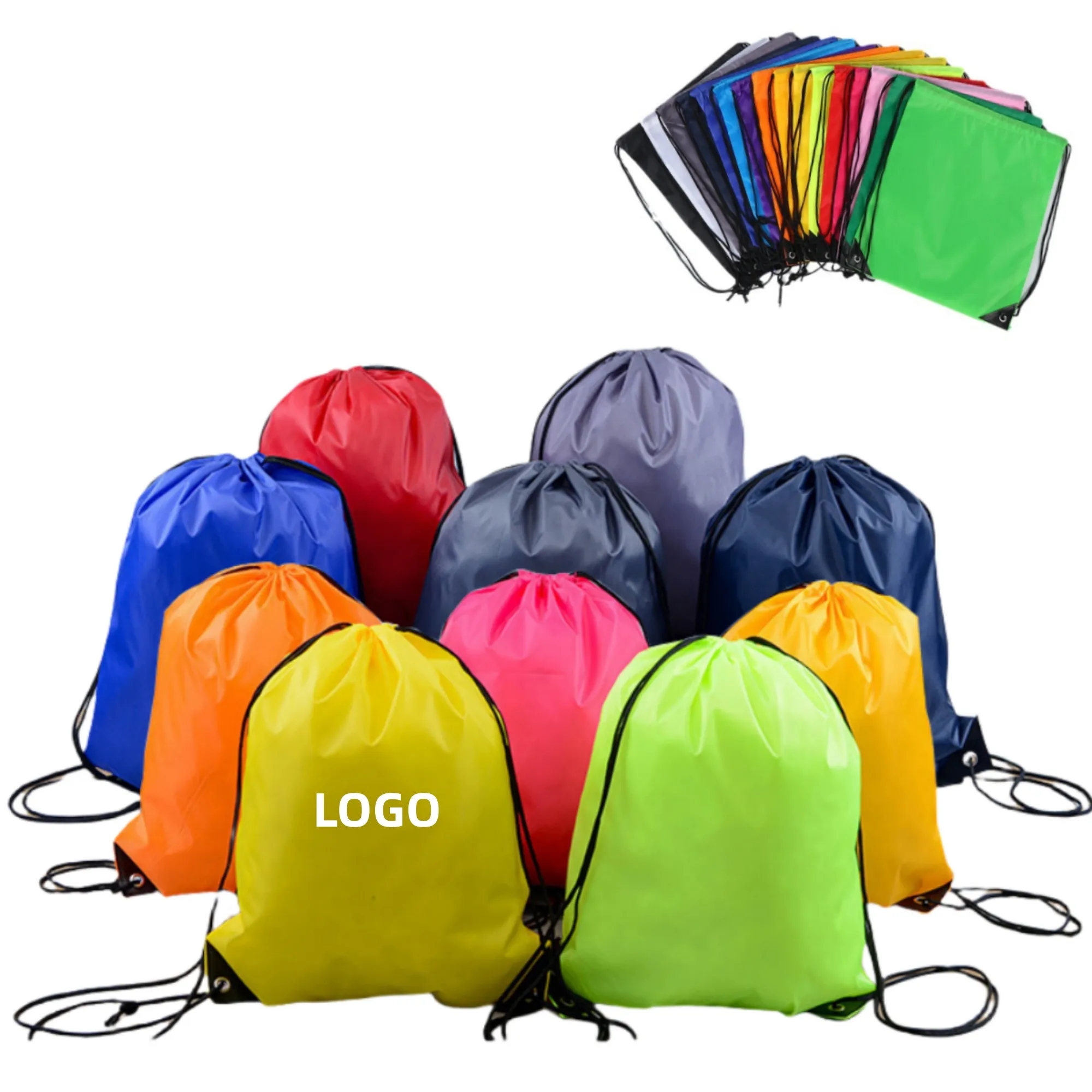 Colorful Polyester Sports Drawstring Backpacks 5