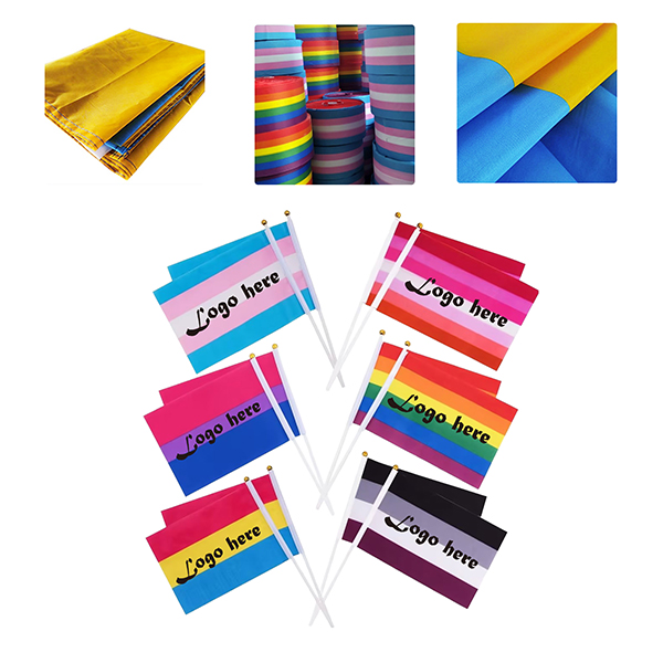 MOQ50 100D Polyester Hand Flag For Promotions 2