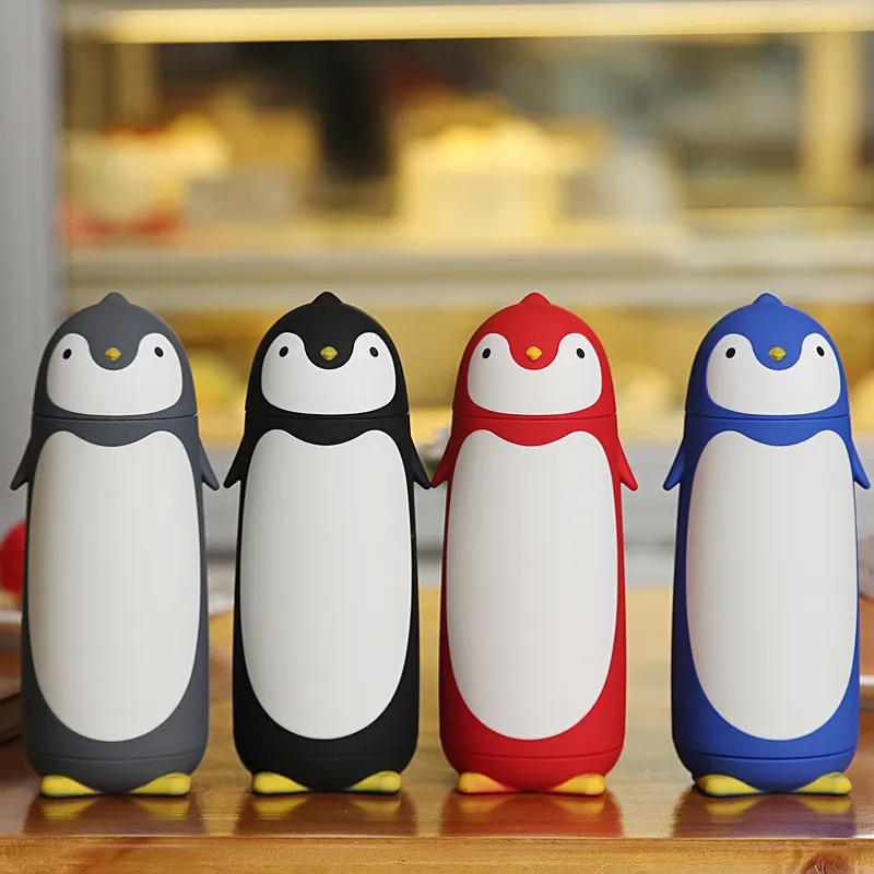 Cute Penguin portable double insulated glass cup 9