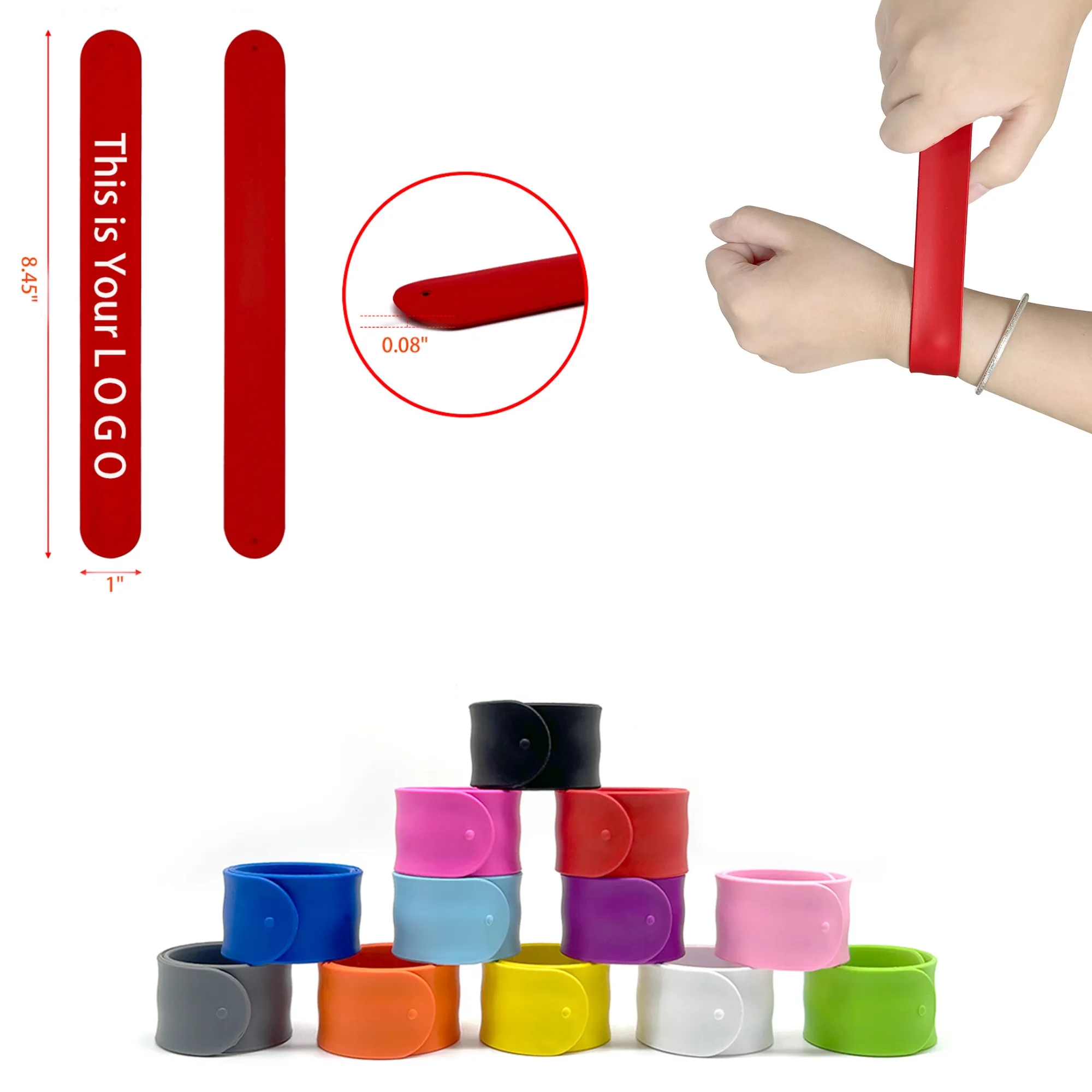 Full Color Silicone Slap Wristband 2