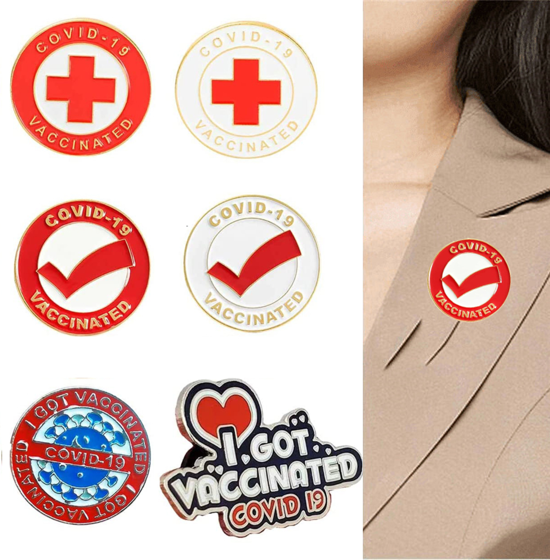 Vaccinated Enamel Lapel Pin 2