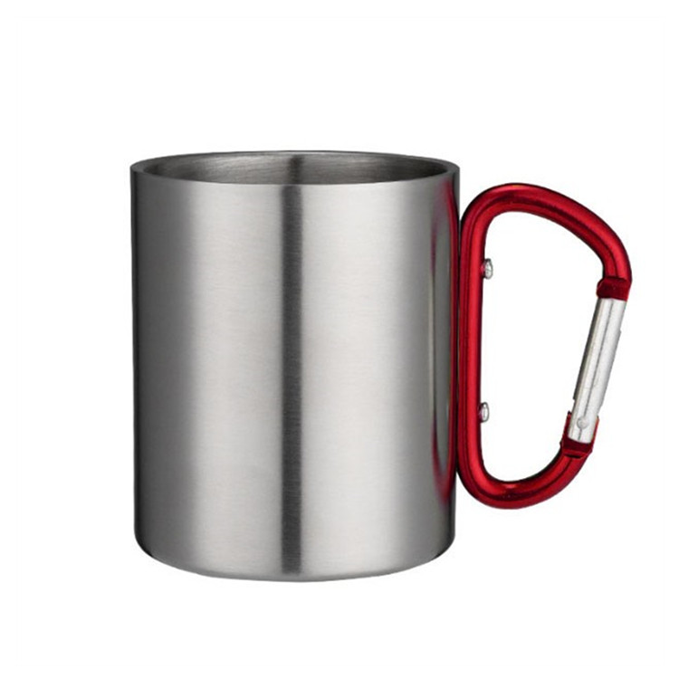 Stainless Steel Coffee Mugs with Carabiner Handles 2