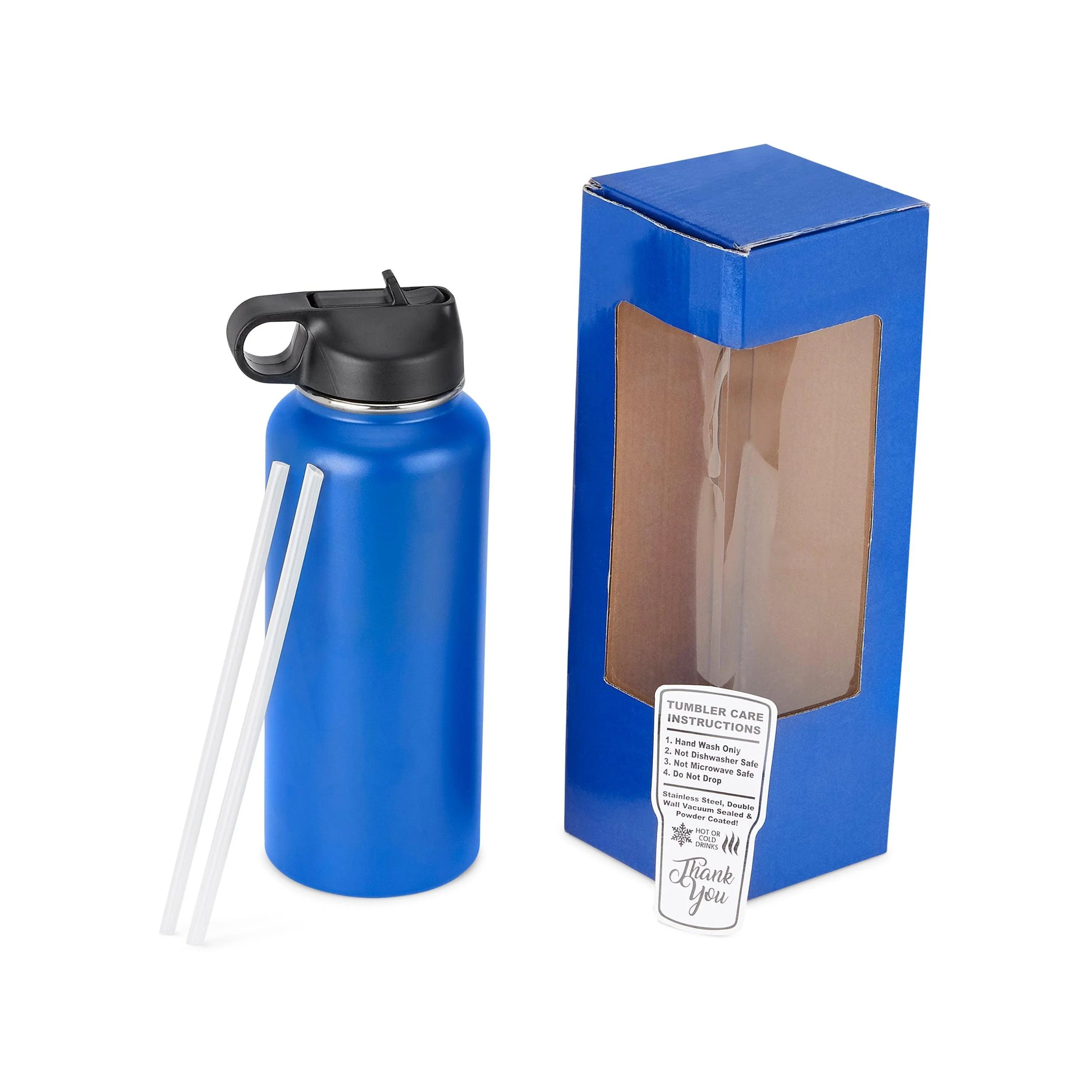 32 oz Unbranded Stainless Steel Bottle w/ Color Matched Window Display Gift Box, custom water bottle with logo imprint 9