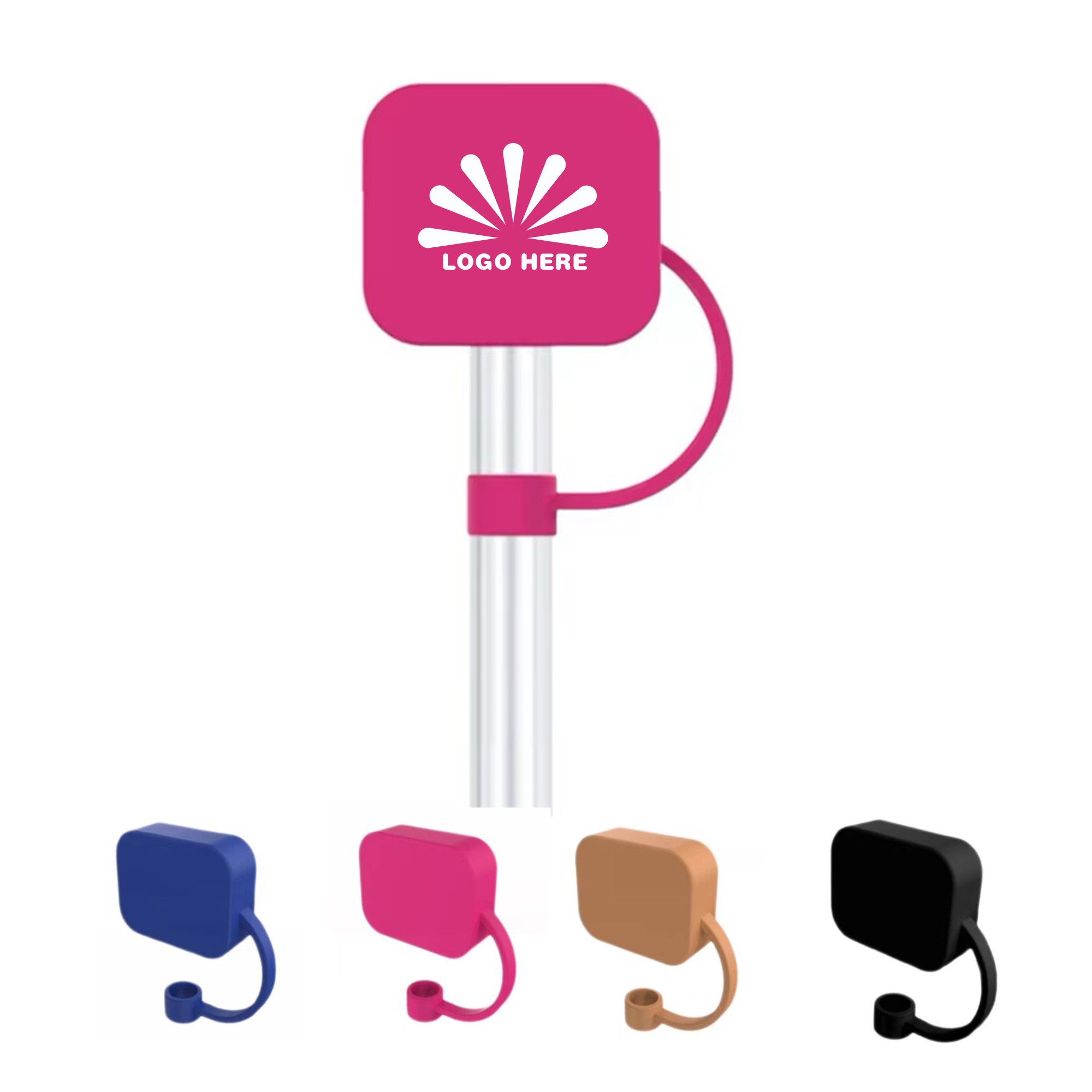 Square Silicone Straw Cap 2