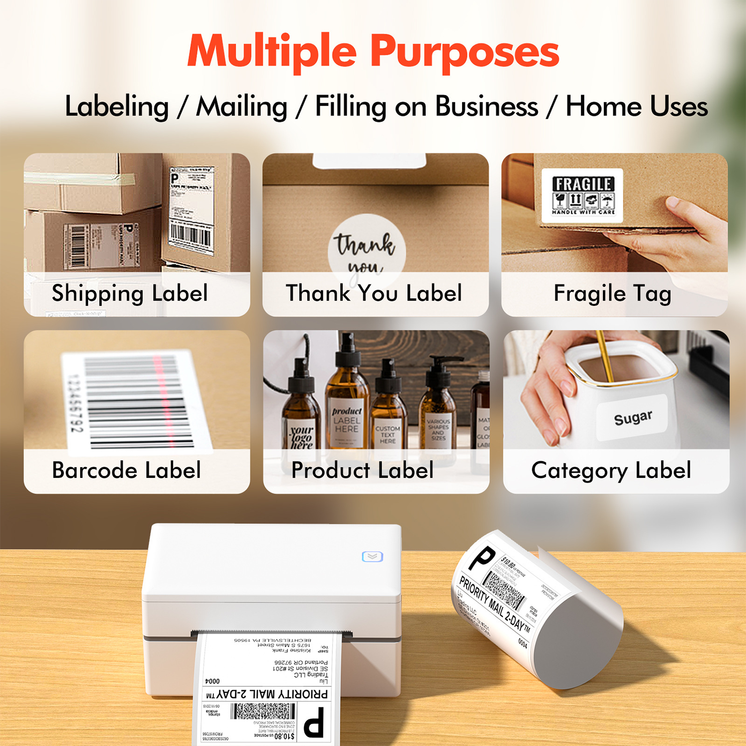 Portable Thermal Bluetooth Label Printer for Small Business 10