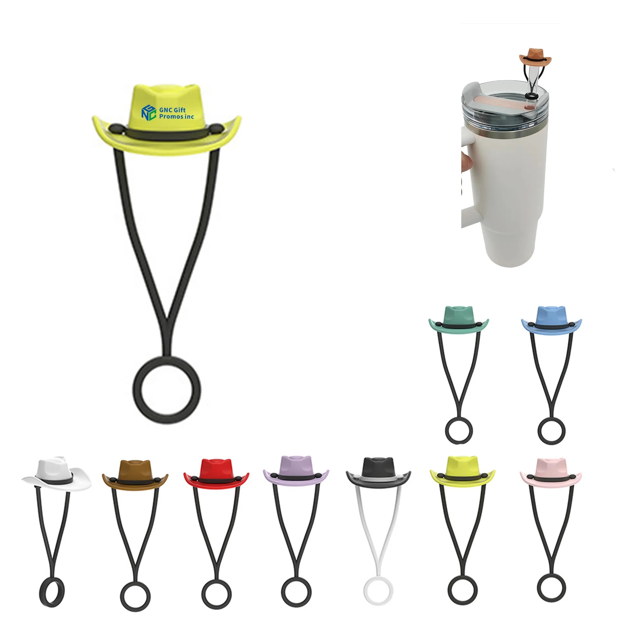 Silicone Cowboy Hat Reusable Straw Tip Cover 13