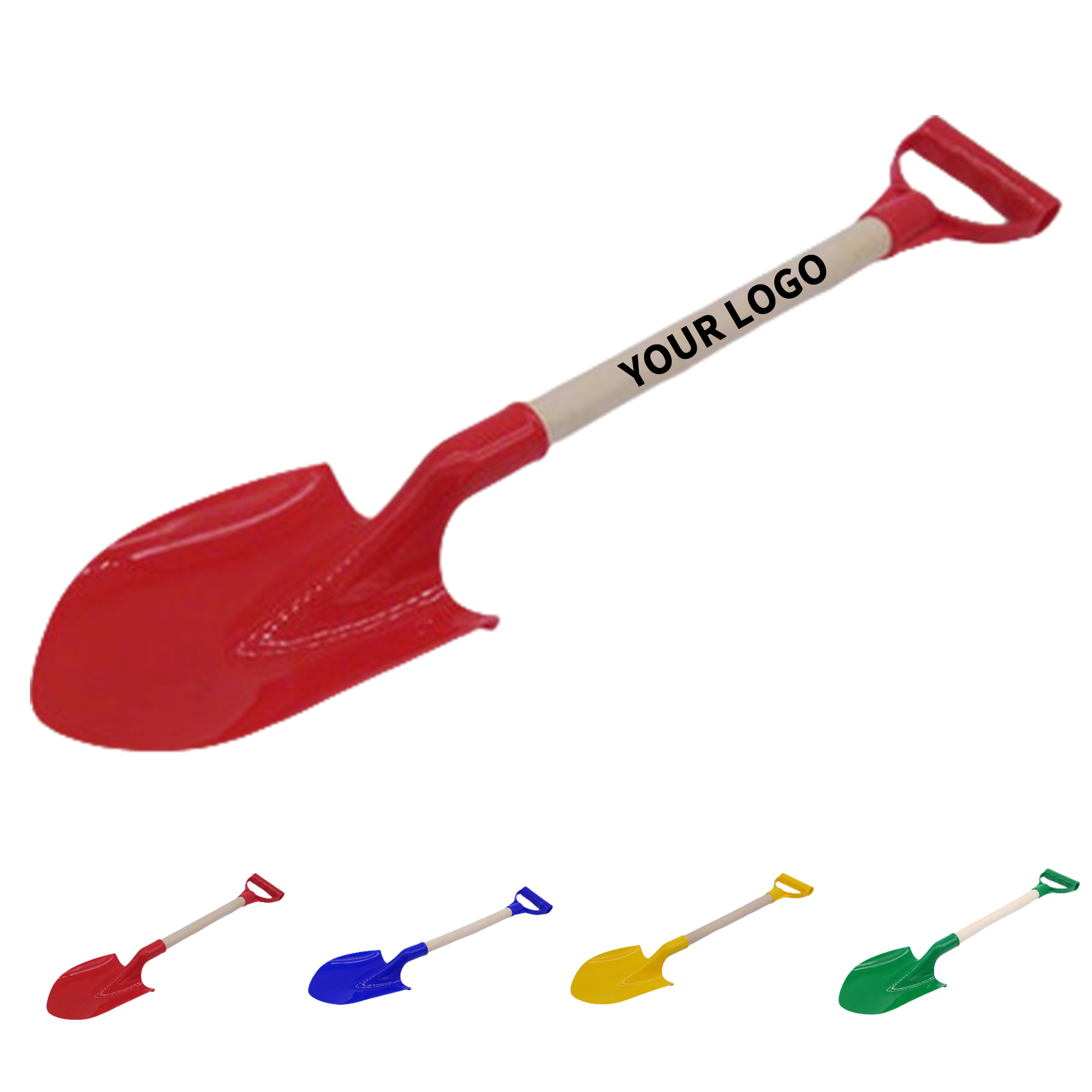 Kids Sand Shovel With Stainless Rod Rounded Edge 21" Length 6