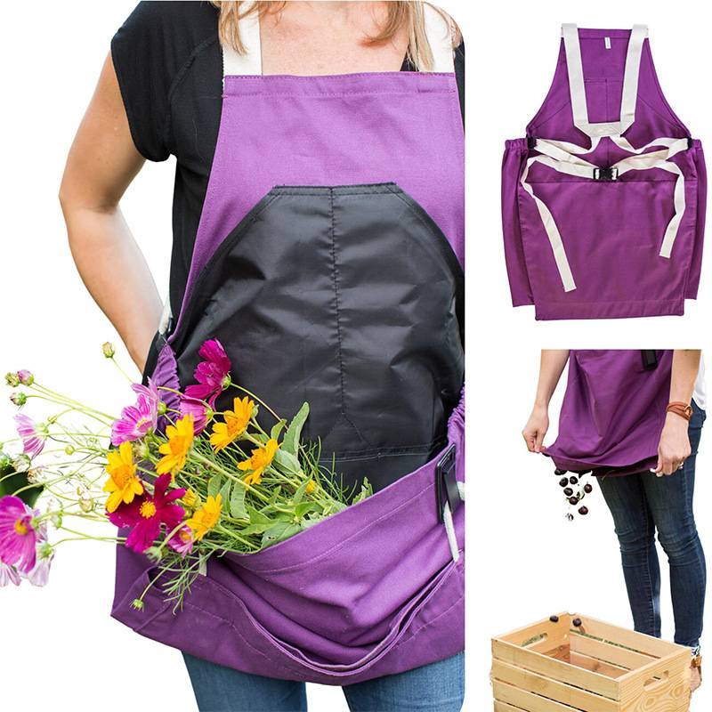 Adjustable Cotton Canvas Gardening Apron w/ Pockets 5