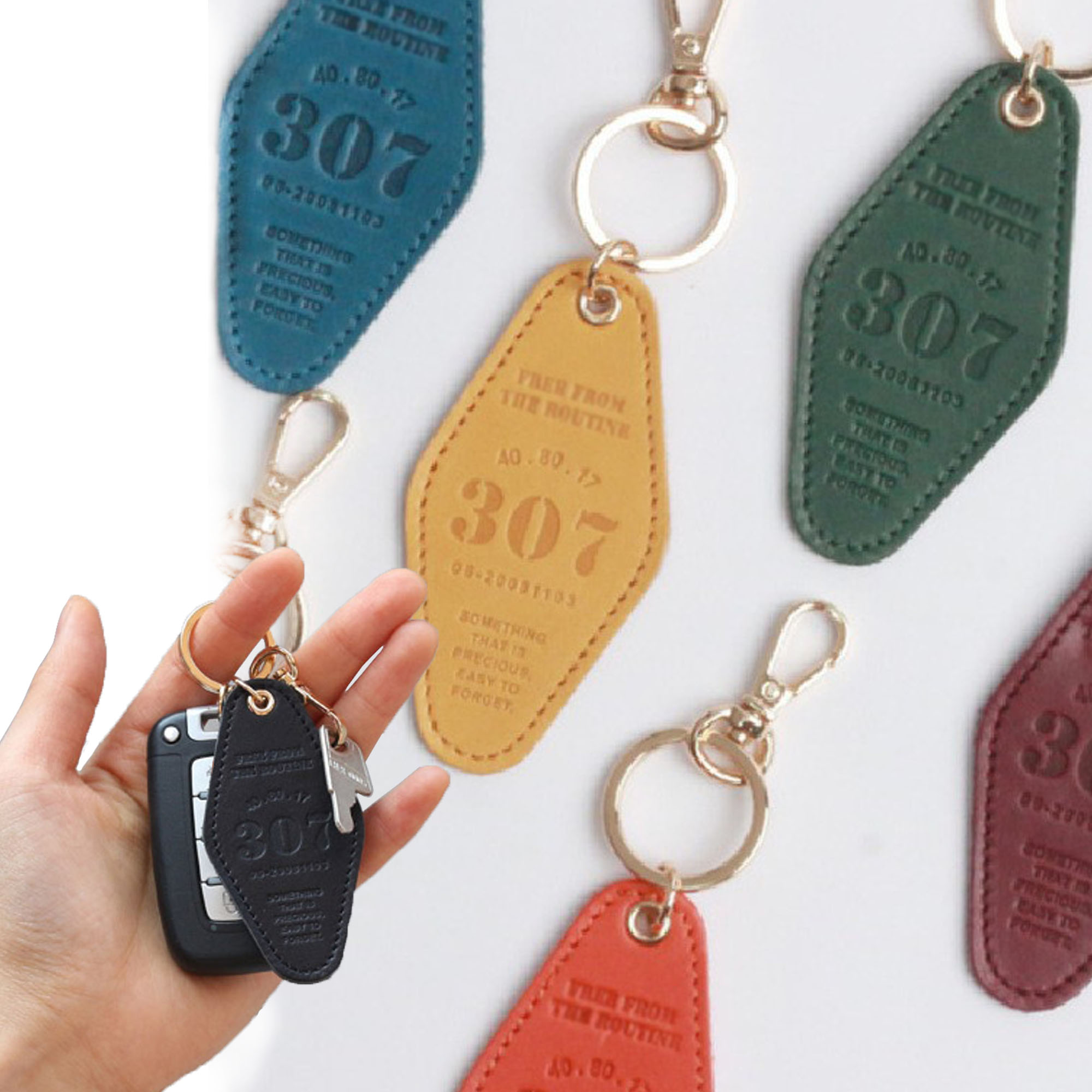 PU Leather Motel Keychain 2
