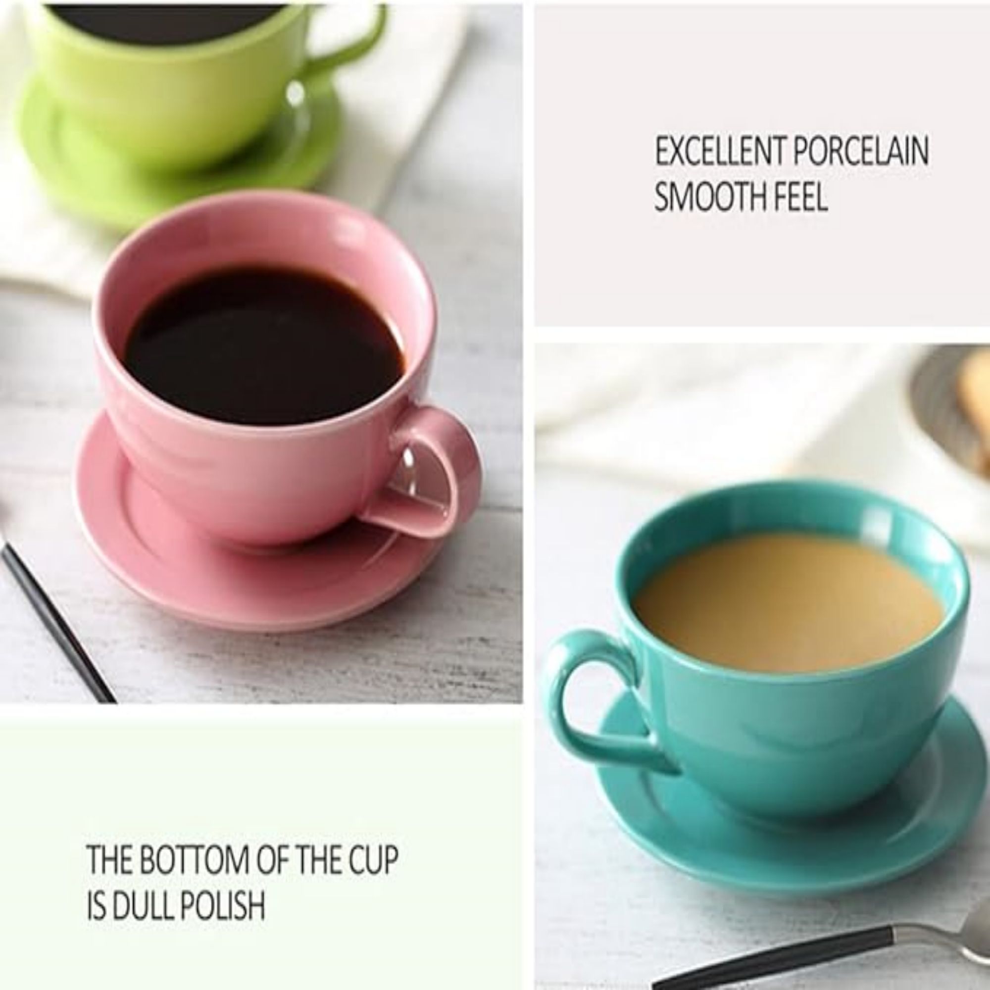 8 oz Colorful Ceramic Mug With Tray 2